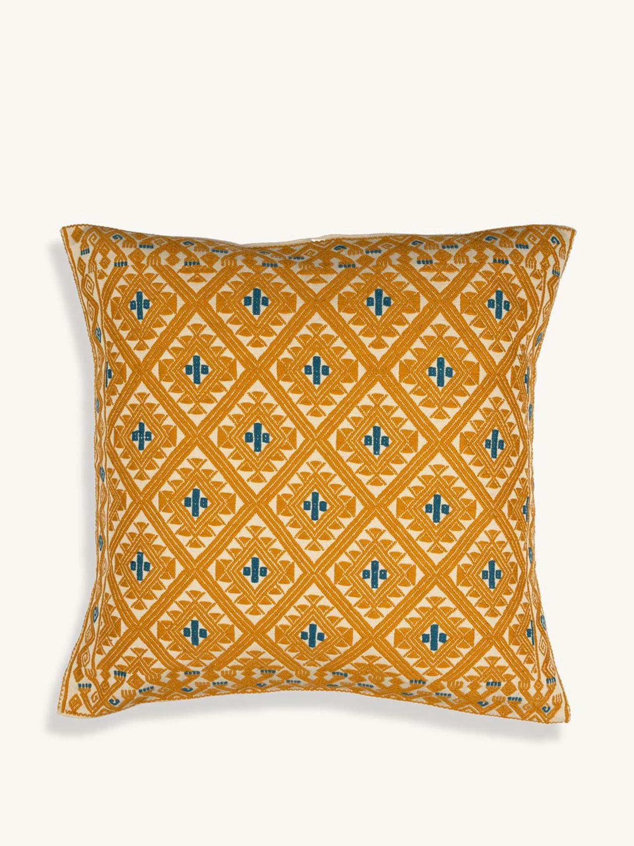 Yellow Zuma handwoven cushion cover