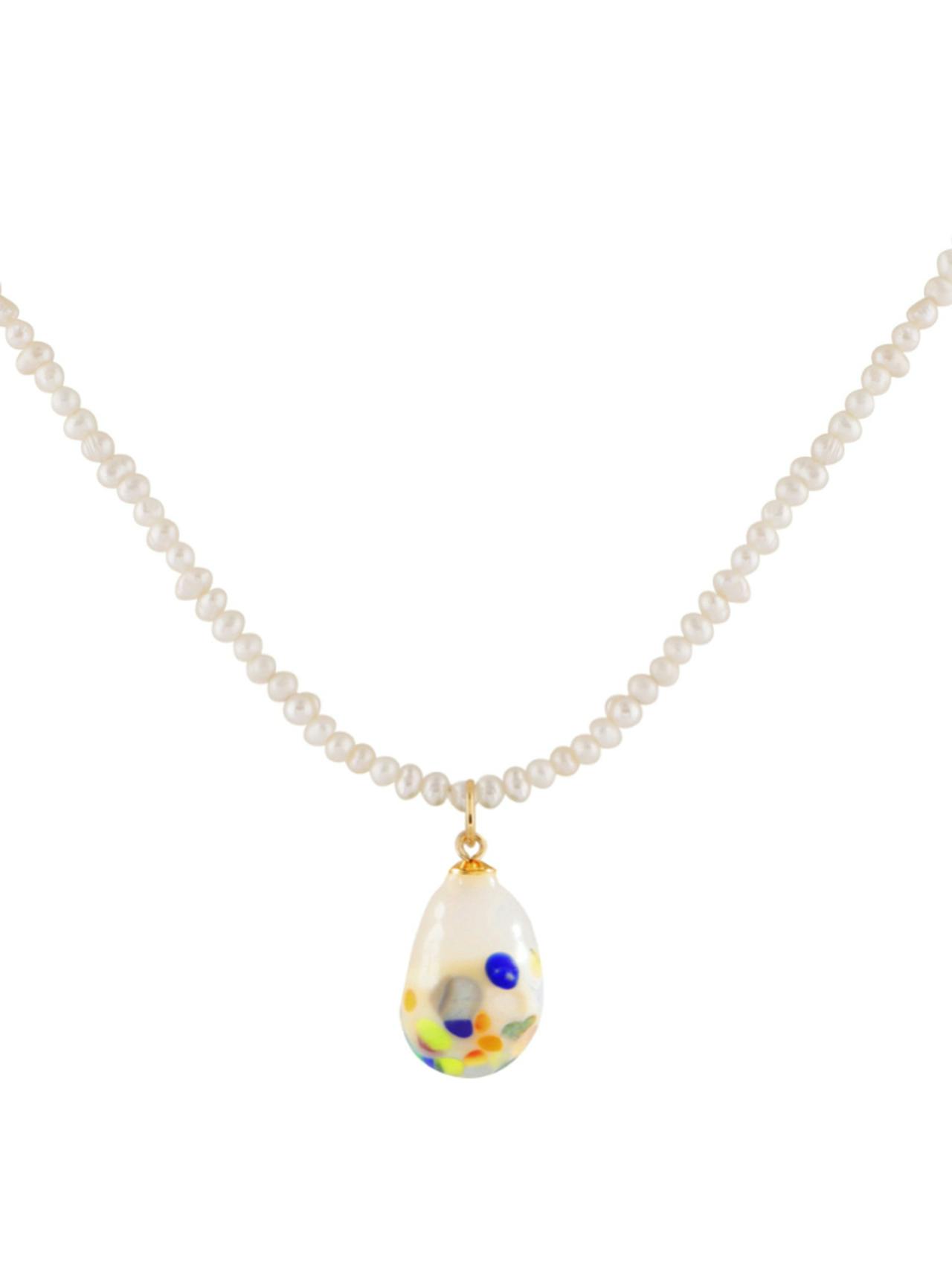 XL Zero Waste glass baroque pearl necklace