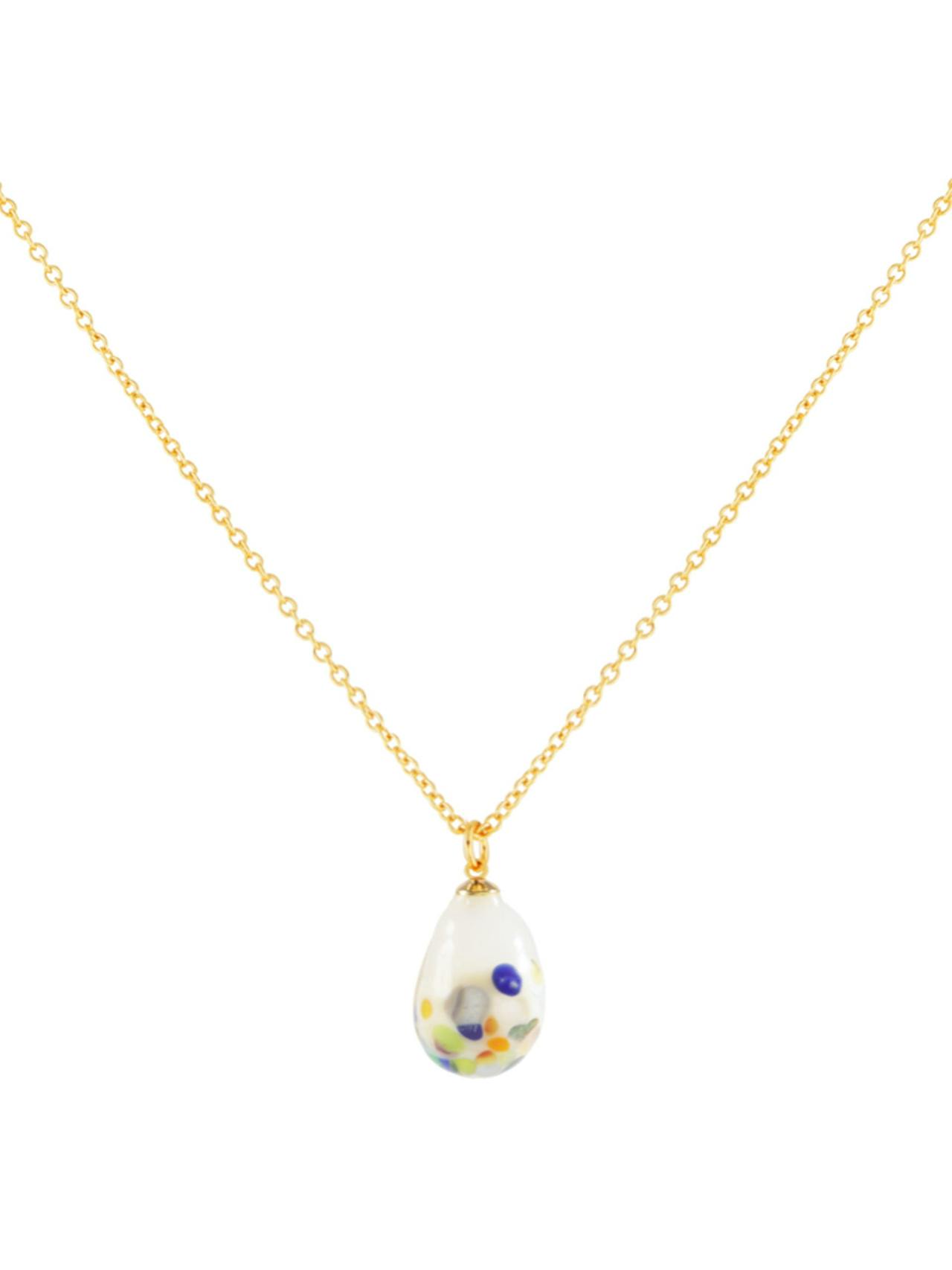 Glass baroque pearl XS Zero Waste chain necklace