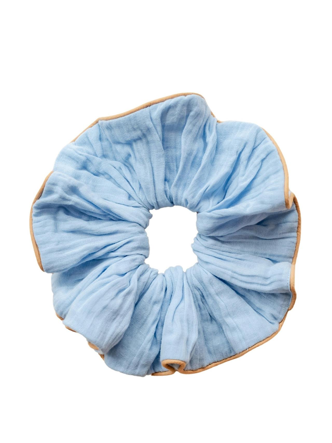 Blue cotton oversized scrunchie