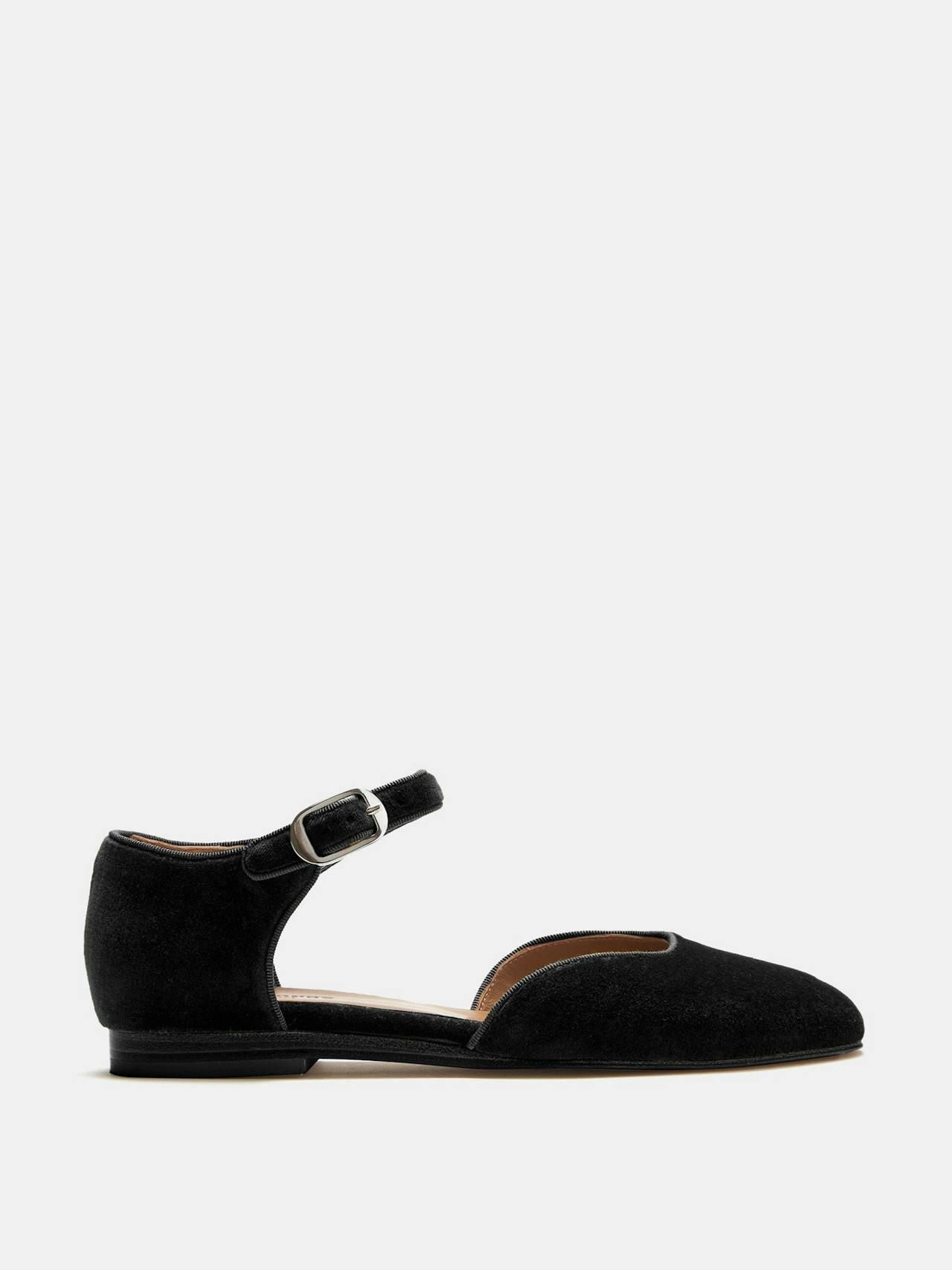 Black velvet Mary Jane sandals