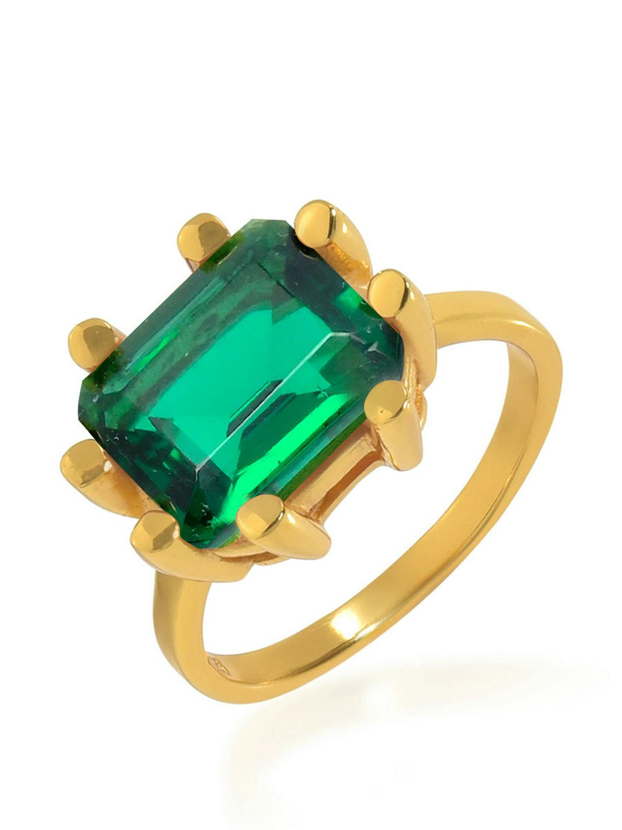 Emerald Square claw ring