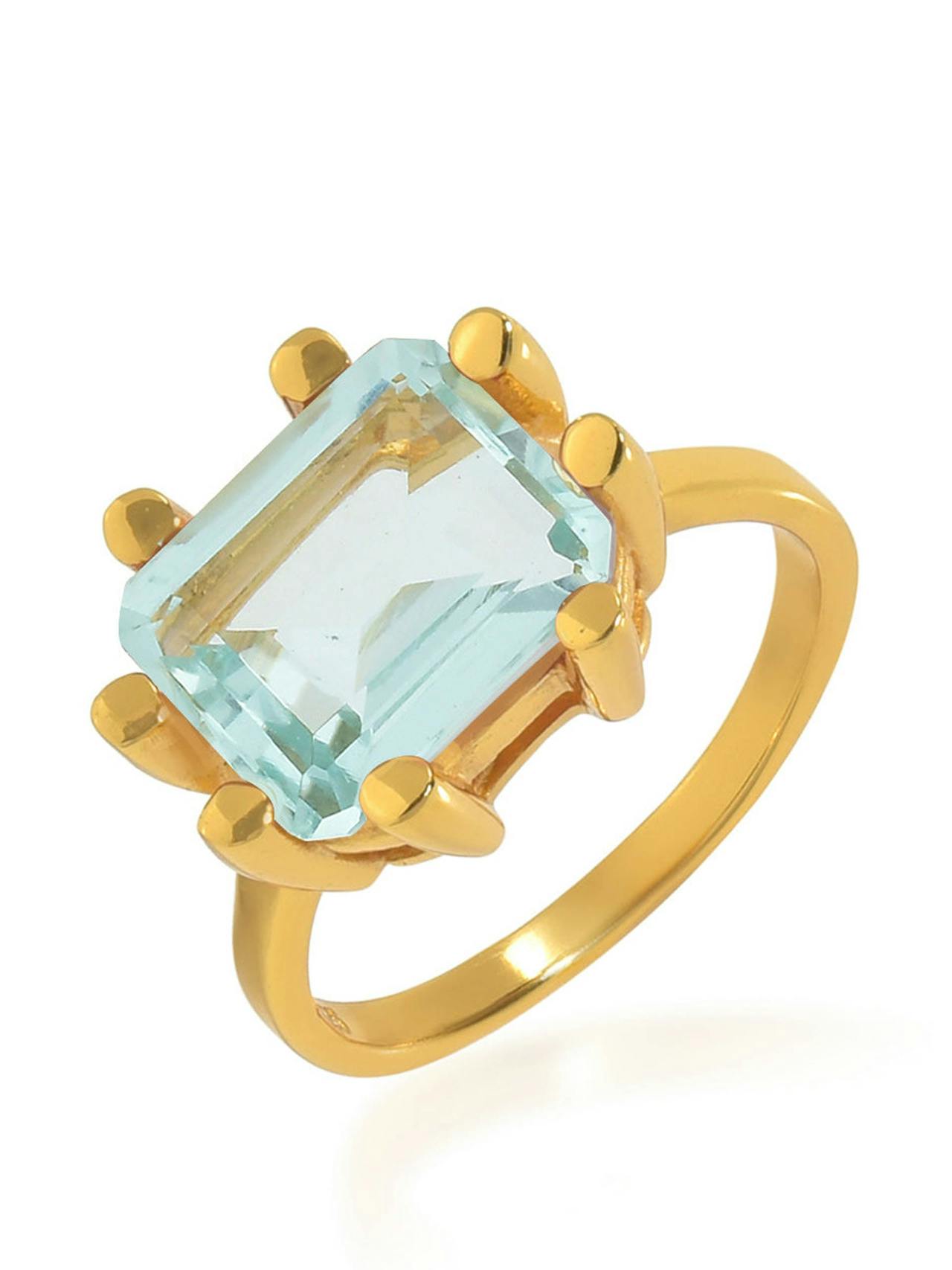 Light blue Square claw ring