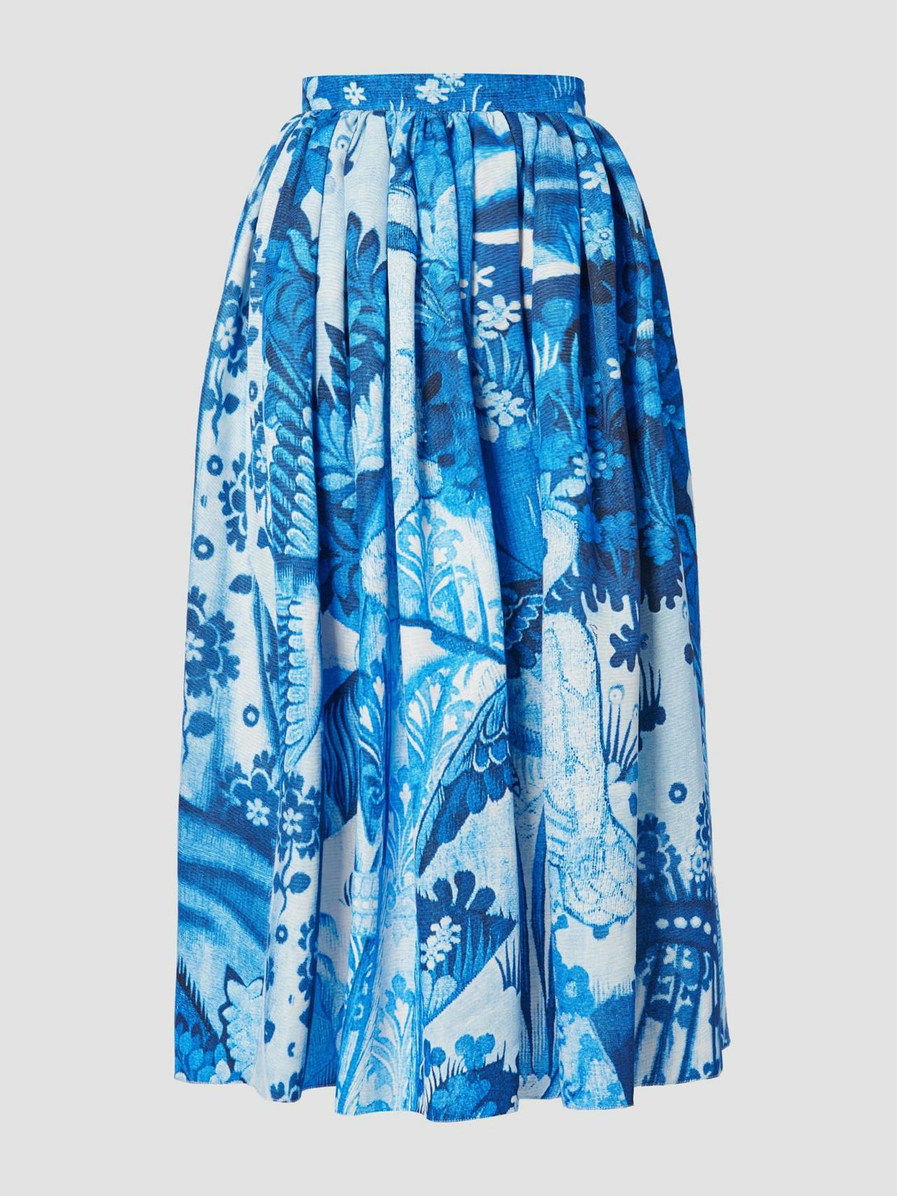 Lupin blue tapestry cot faille volume skirt