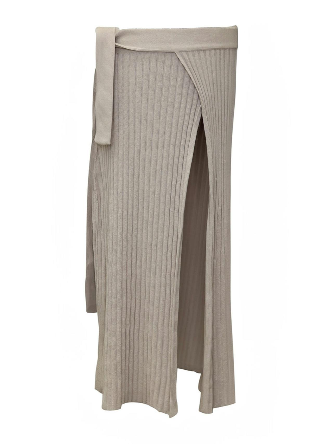 Šatrija silver grey cotton wrap skirt