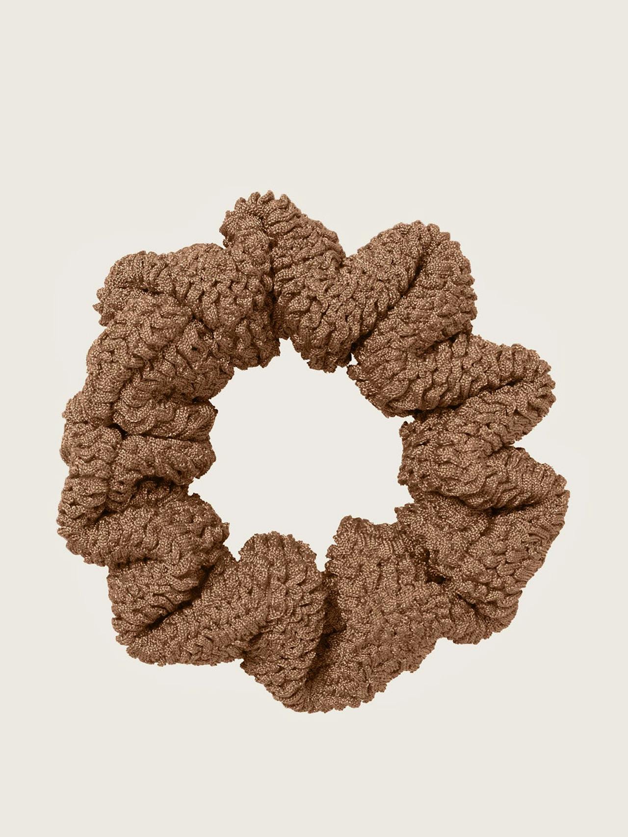 Metallic cocoa scrunchie