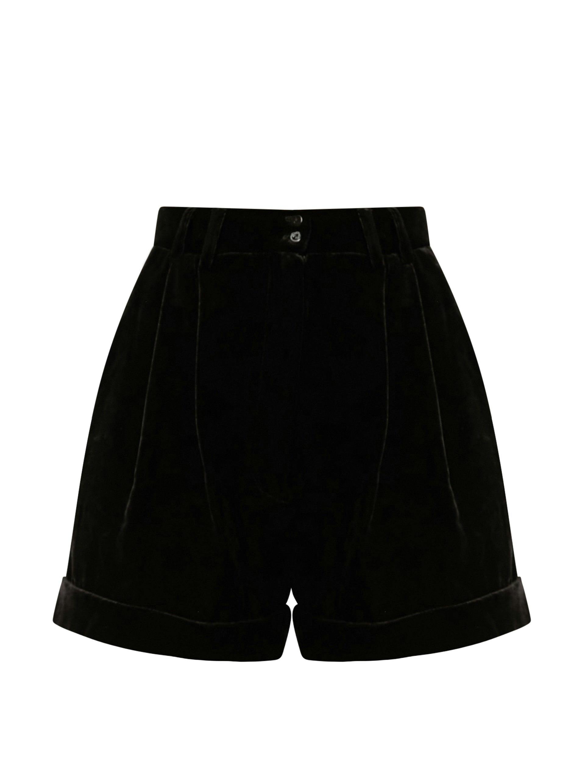 Black velvet Clementina shorts