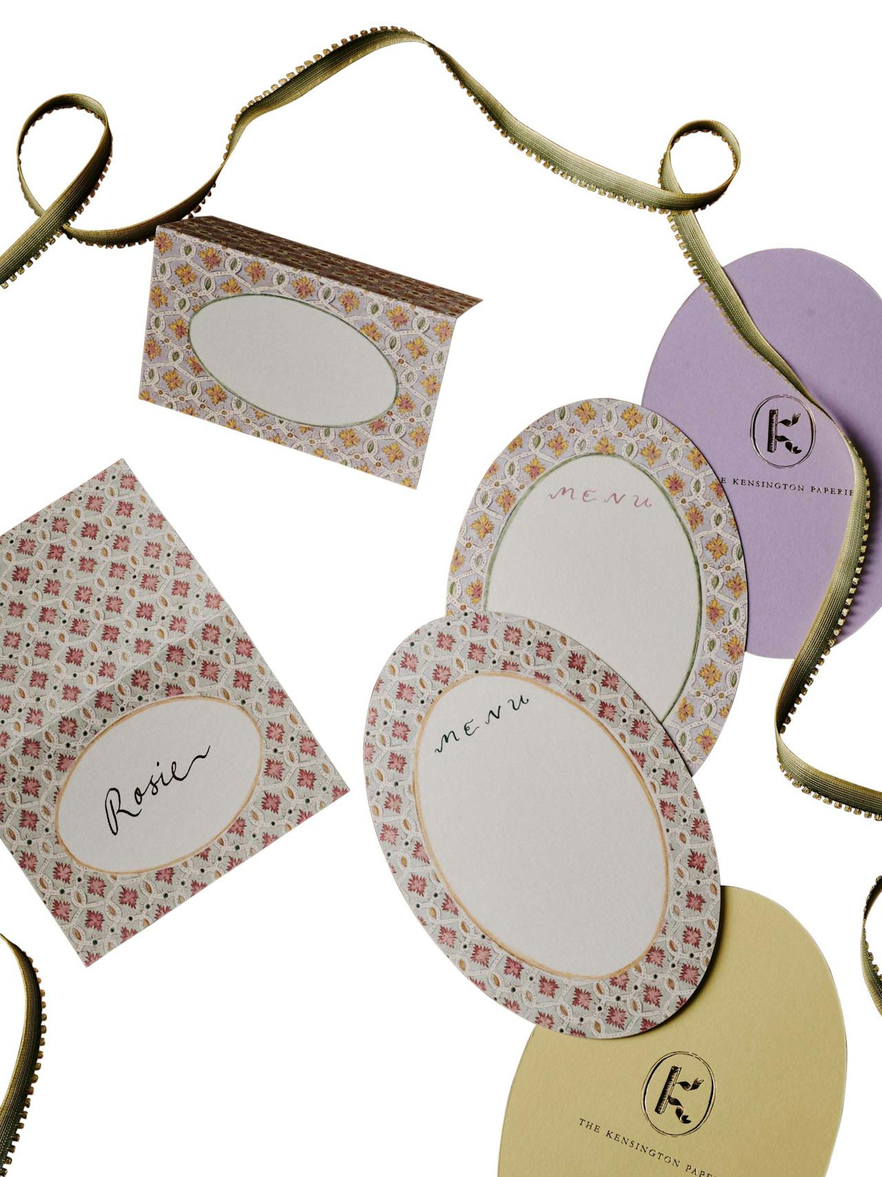 Neville Chain menu and placecard set