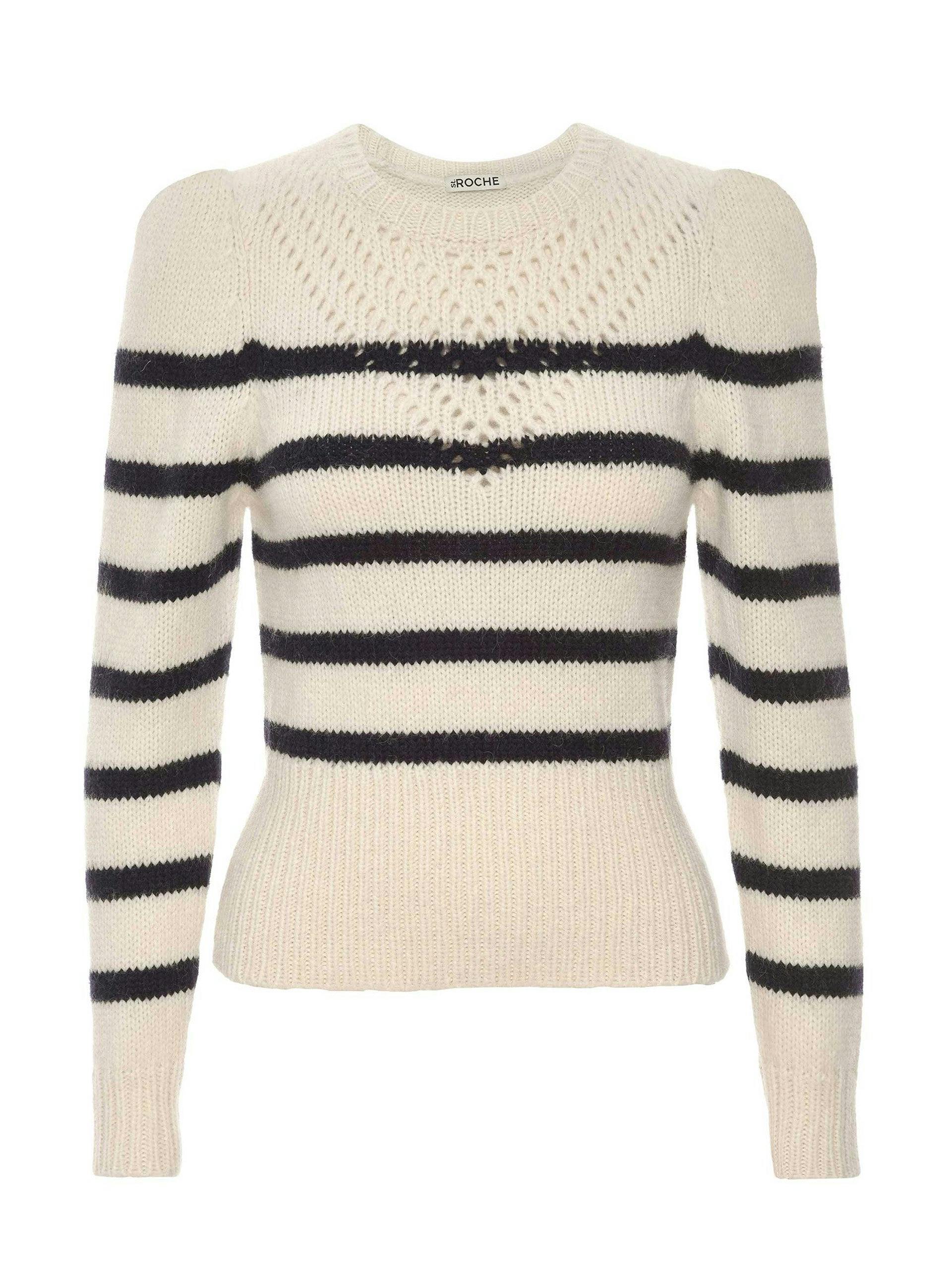 Ivory and navy stripe alpaca Sissy stripe sweater