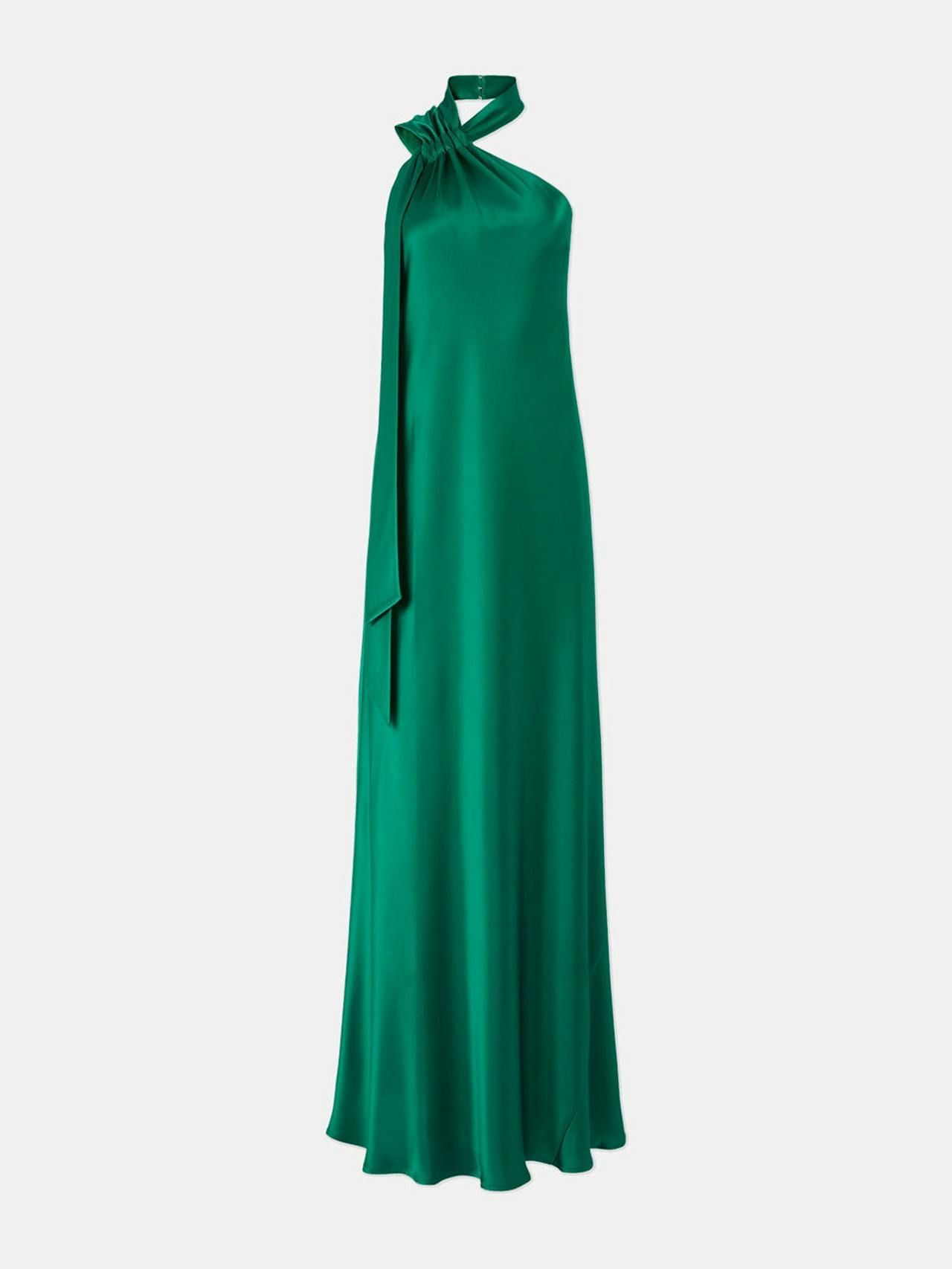 Emerald satin Ushuaia dress