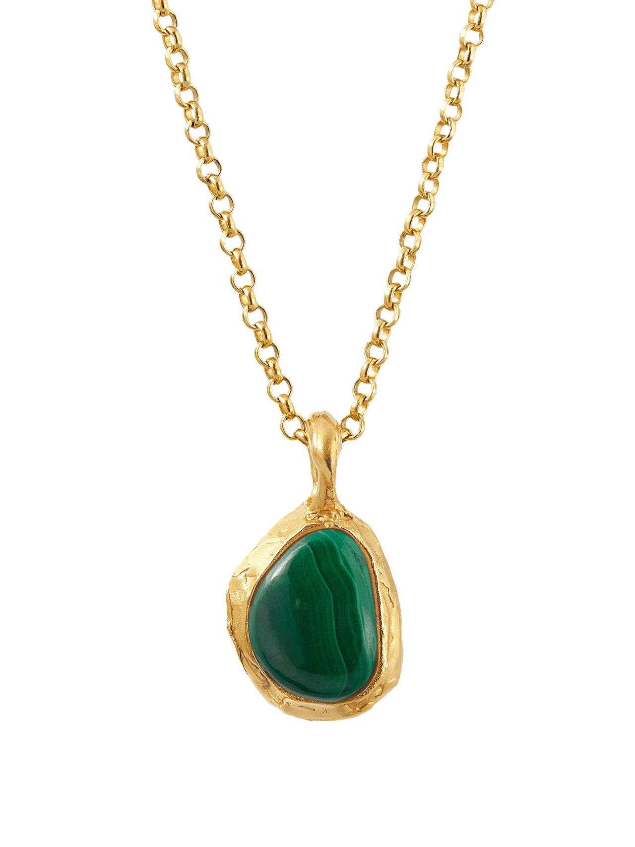 The Droplet of the Mountain Malachite necklace