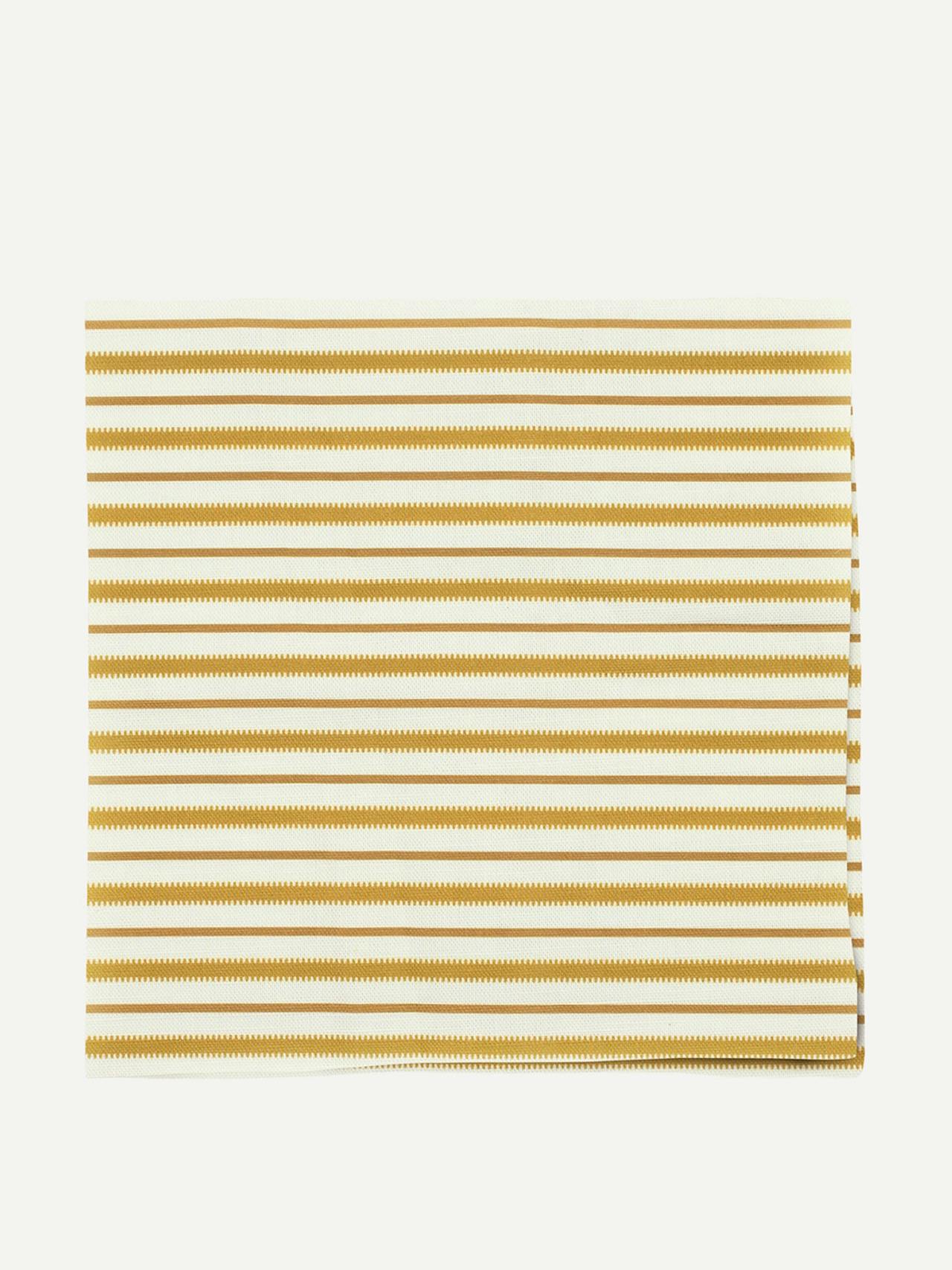 Victoria striped linen napkin in burnt mustard