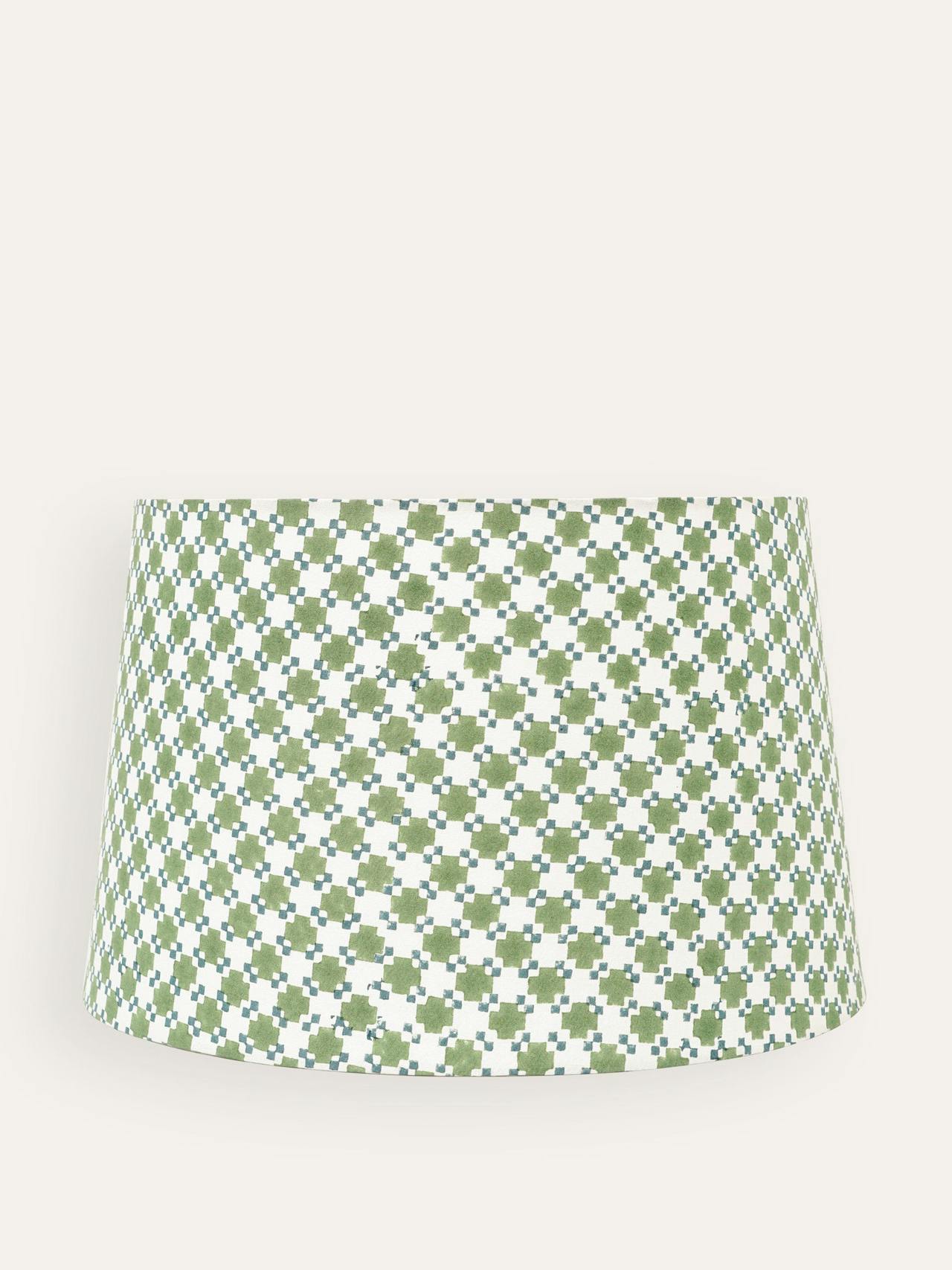 Green Capilla block print lampshade