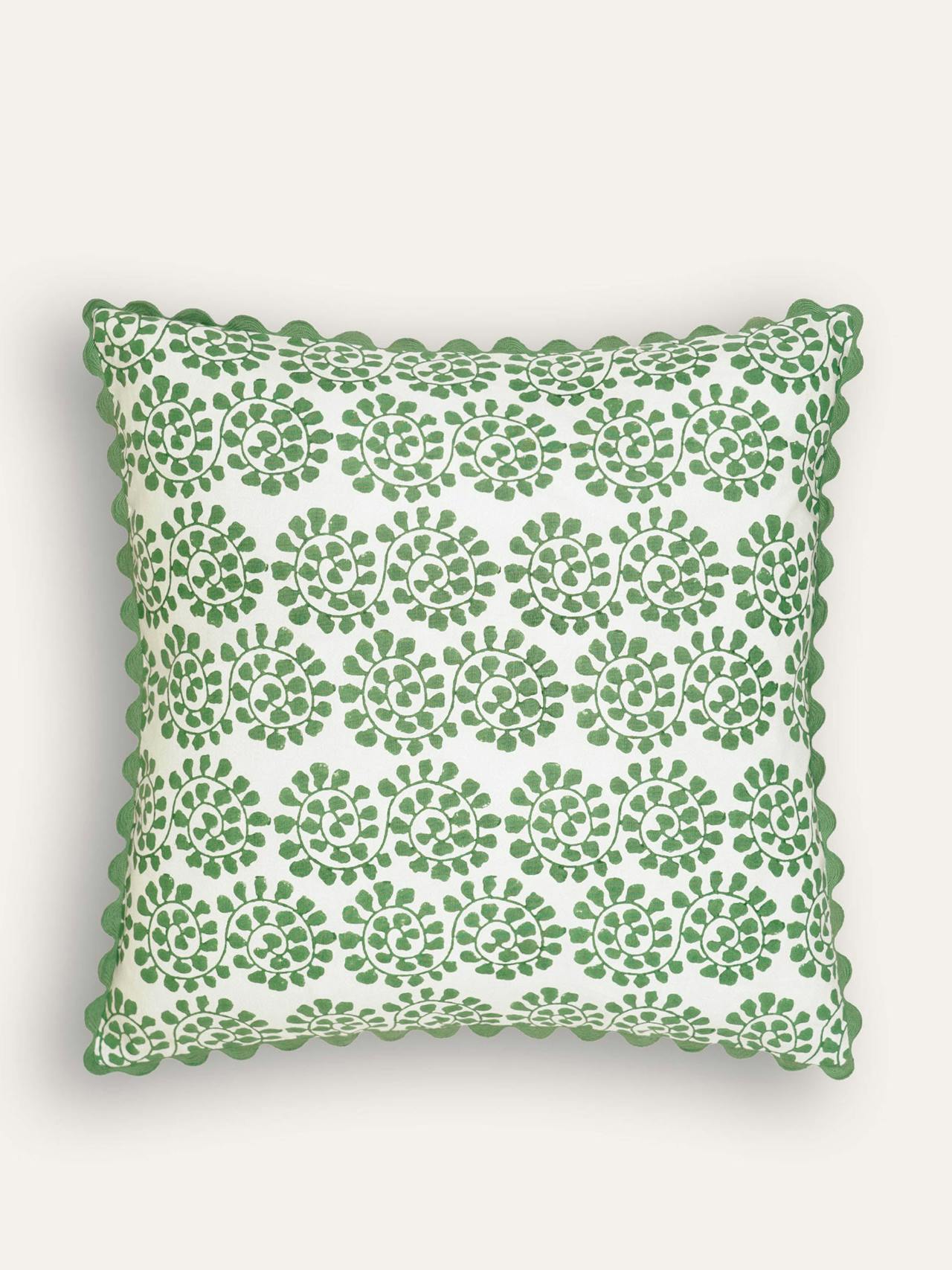Green Cordoba block print cushion