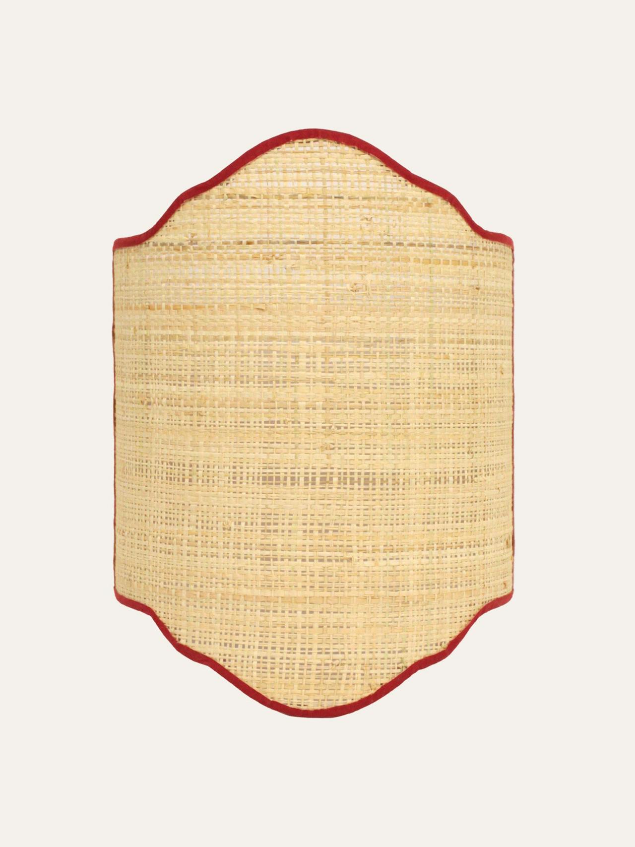 Russet red Tedate raffia candle shade