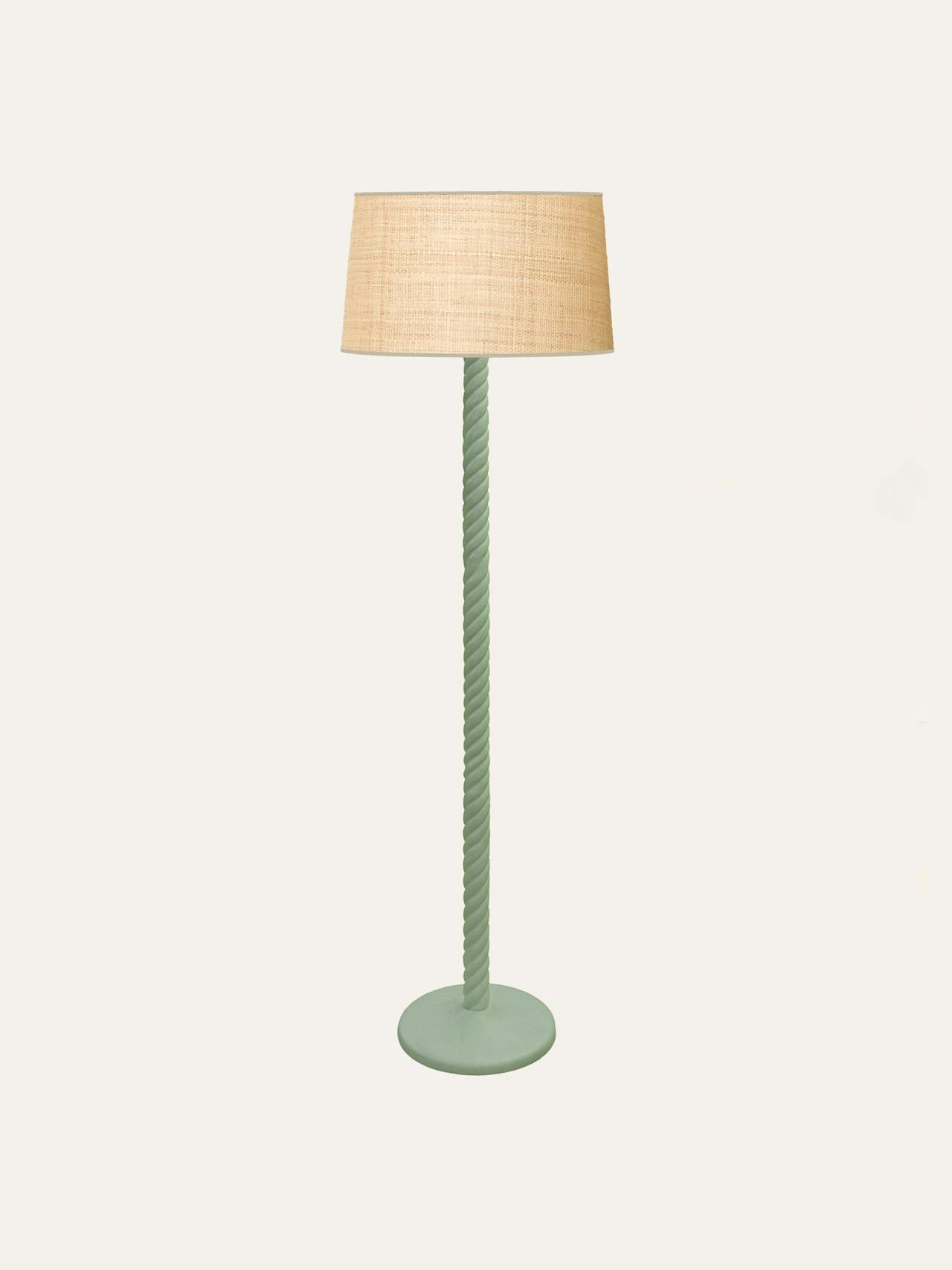 Green twisted floor lamp