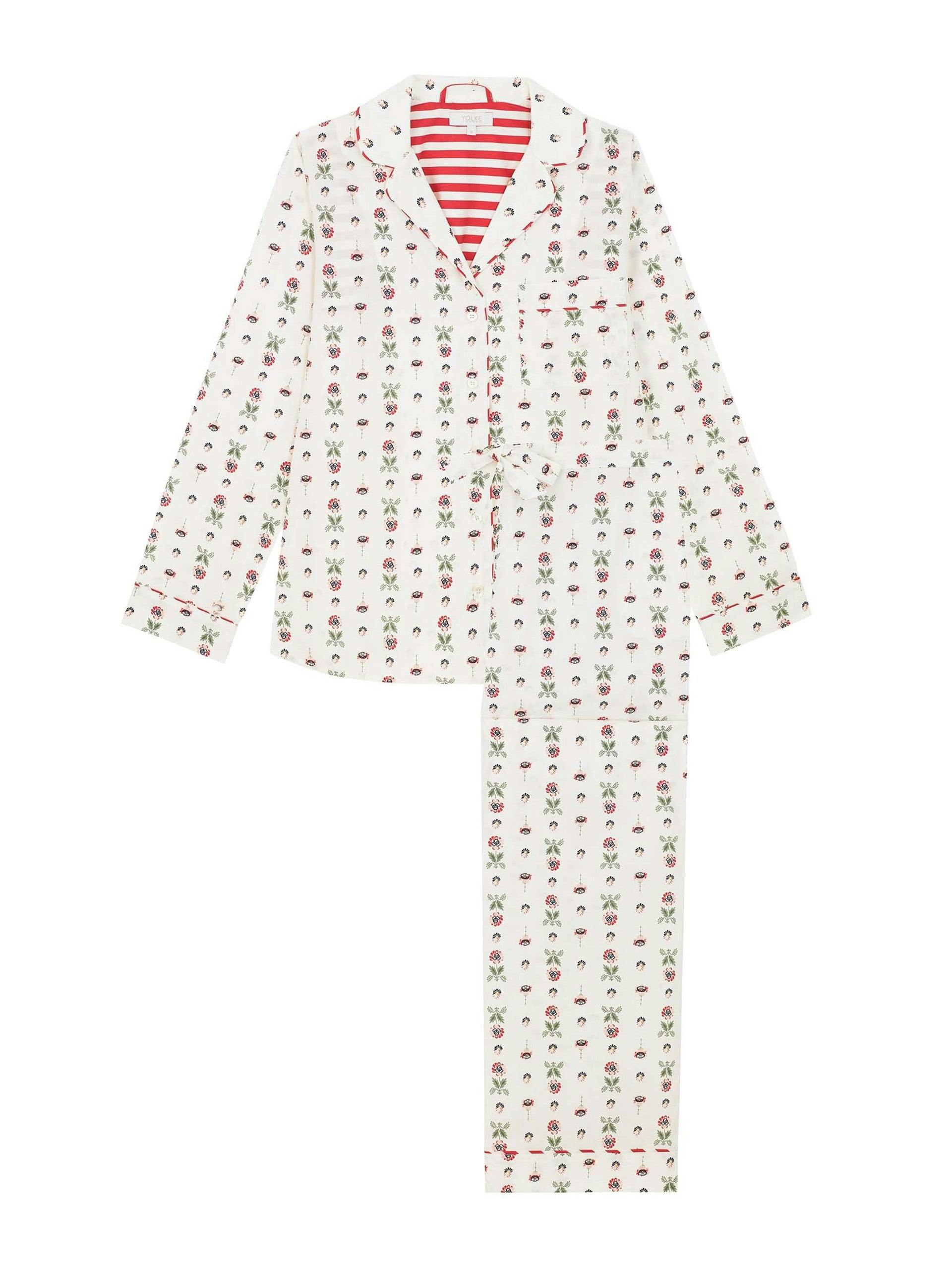 Winter Rose print classic pyjama set