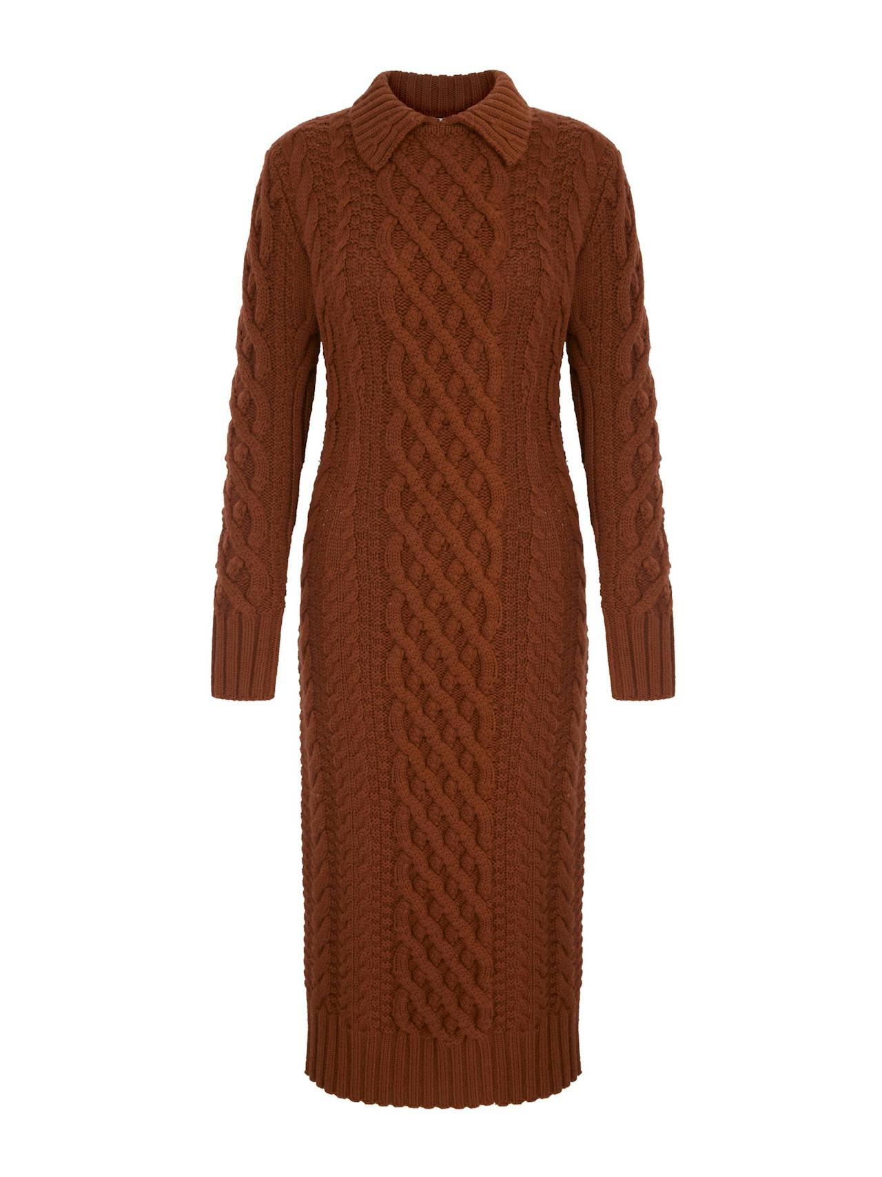 Zinny Amber Cashfeel Cable Knit Dress