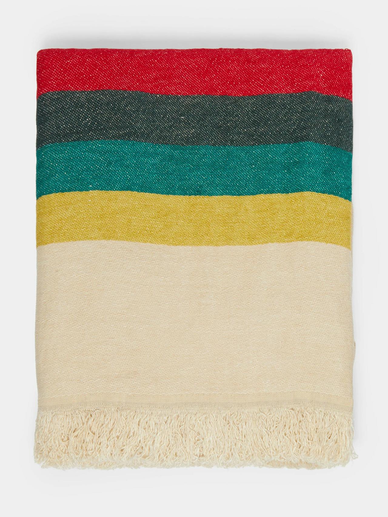 Summer stripe belgian linen towel