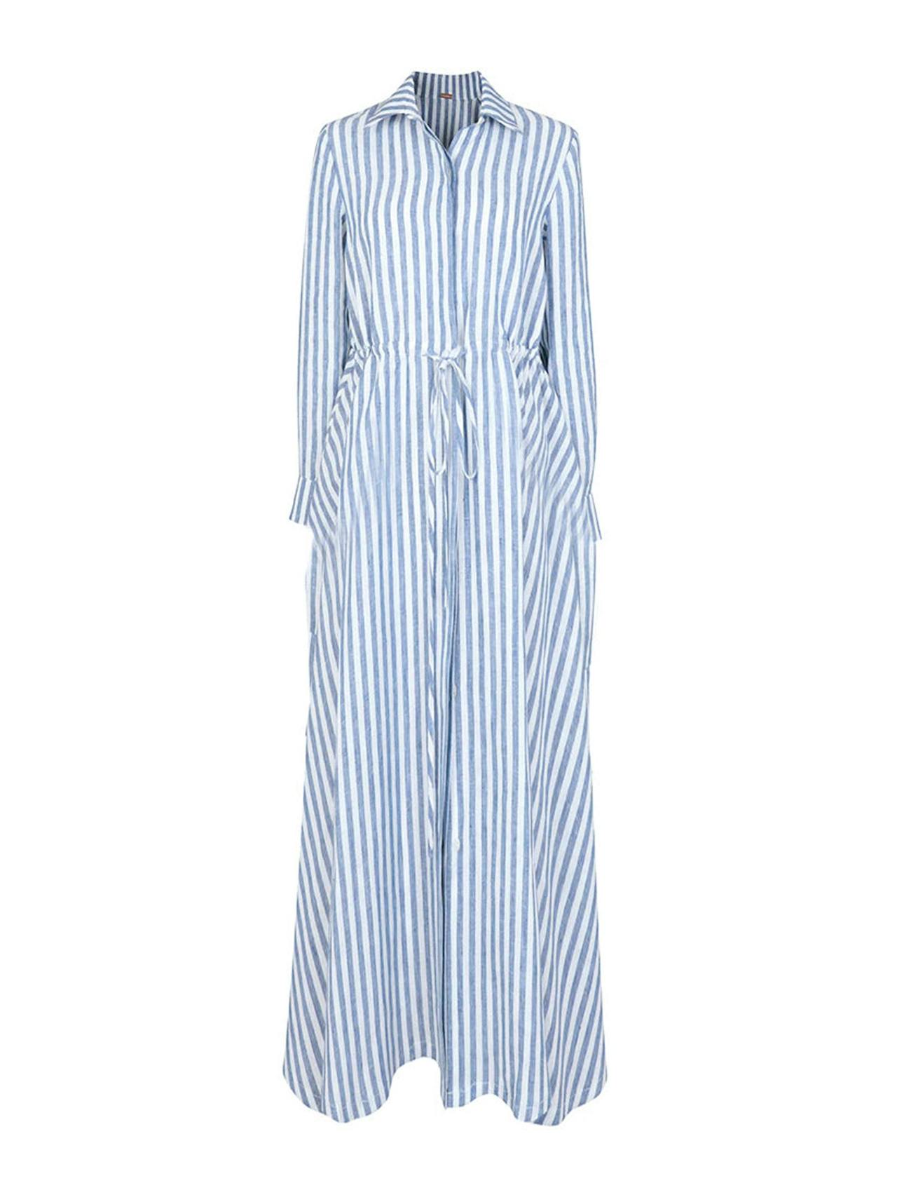 Striped Amalfi long dress