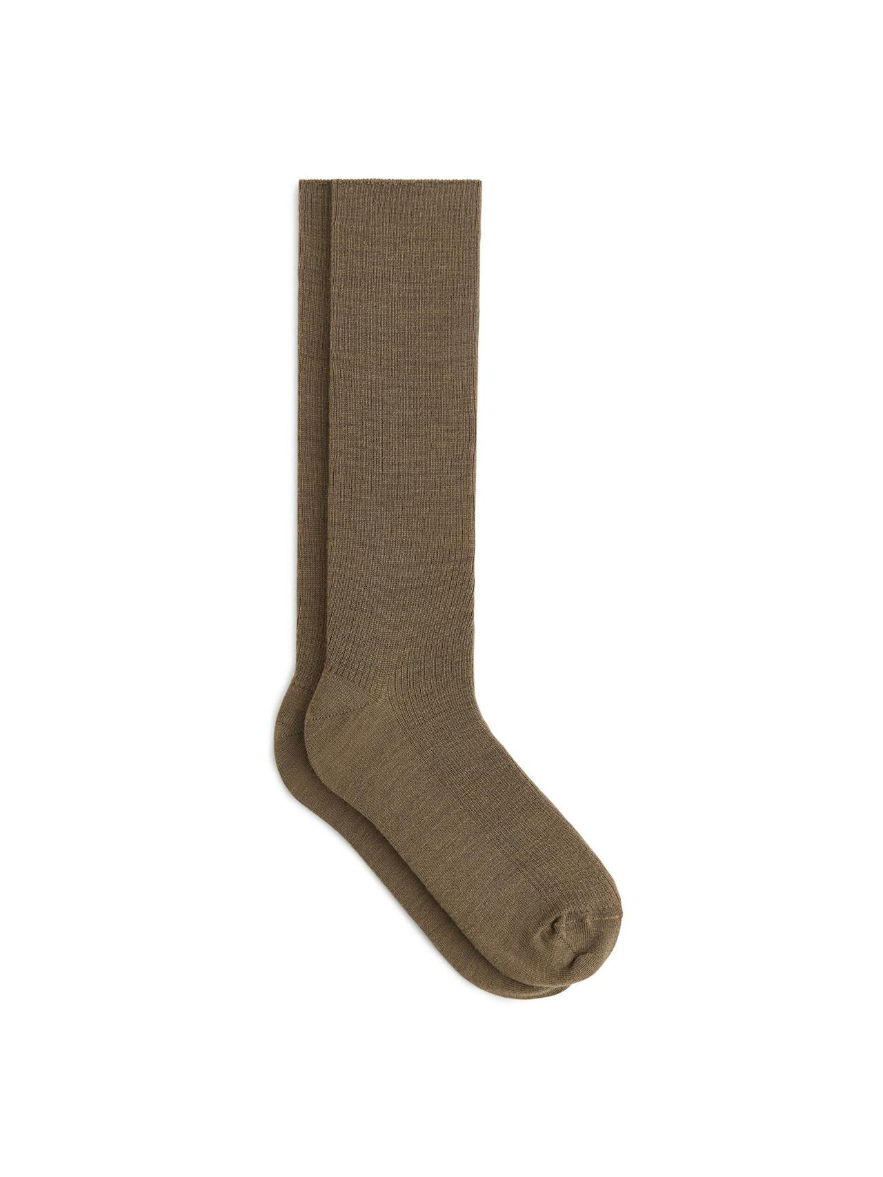 Ribbed wool-blend socks