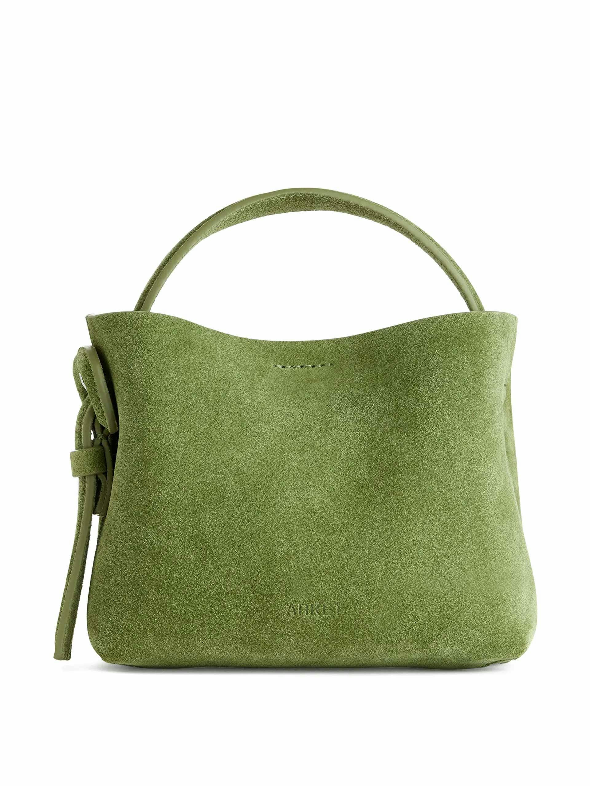 Suede green crossbody bag