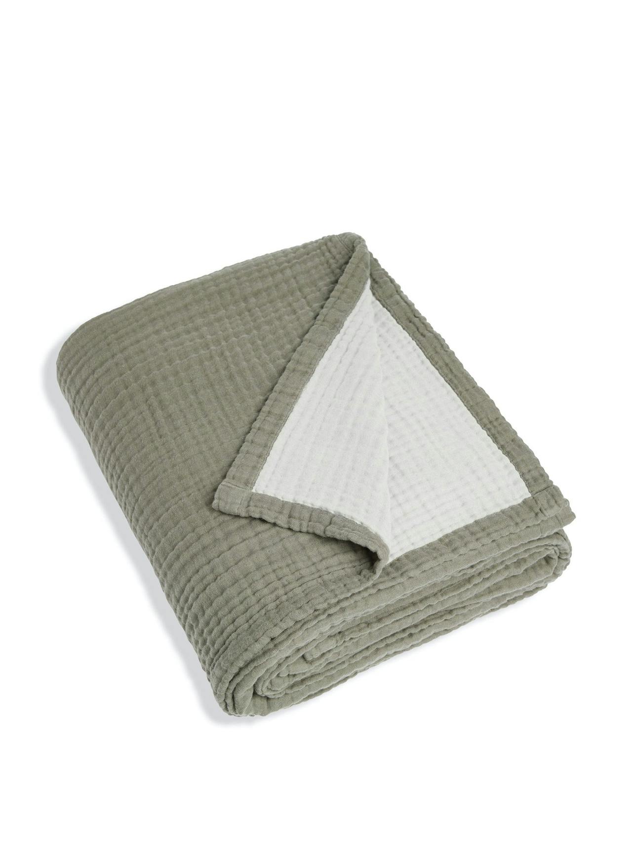 Moss and clay Dream cotton reversible throw