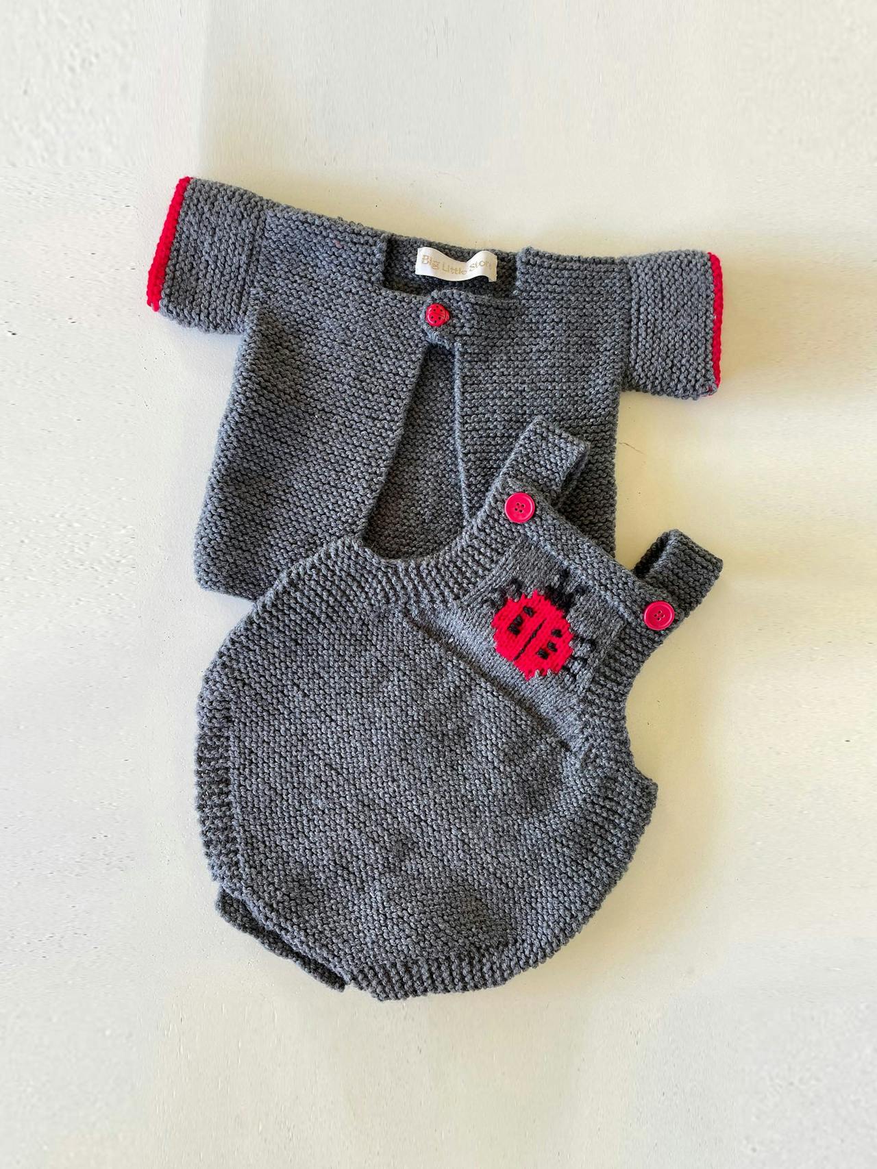 Ladybird romper with button up cardigan