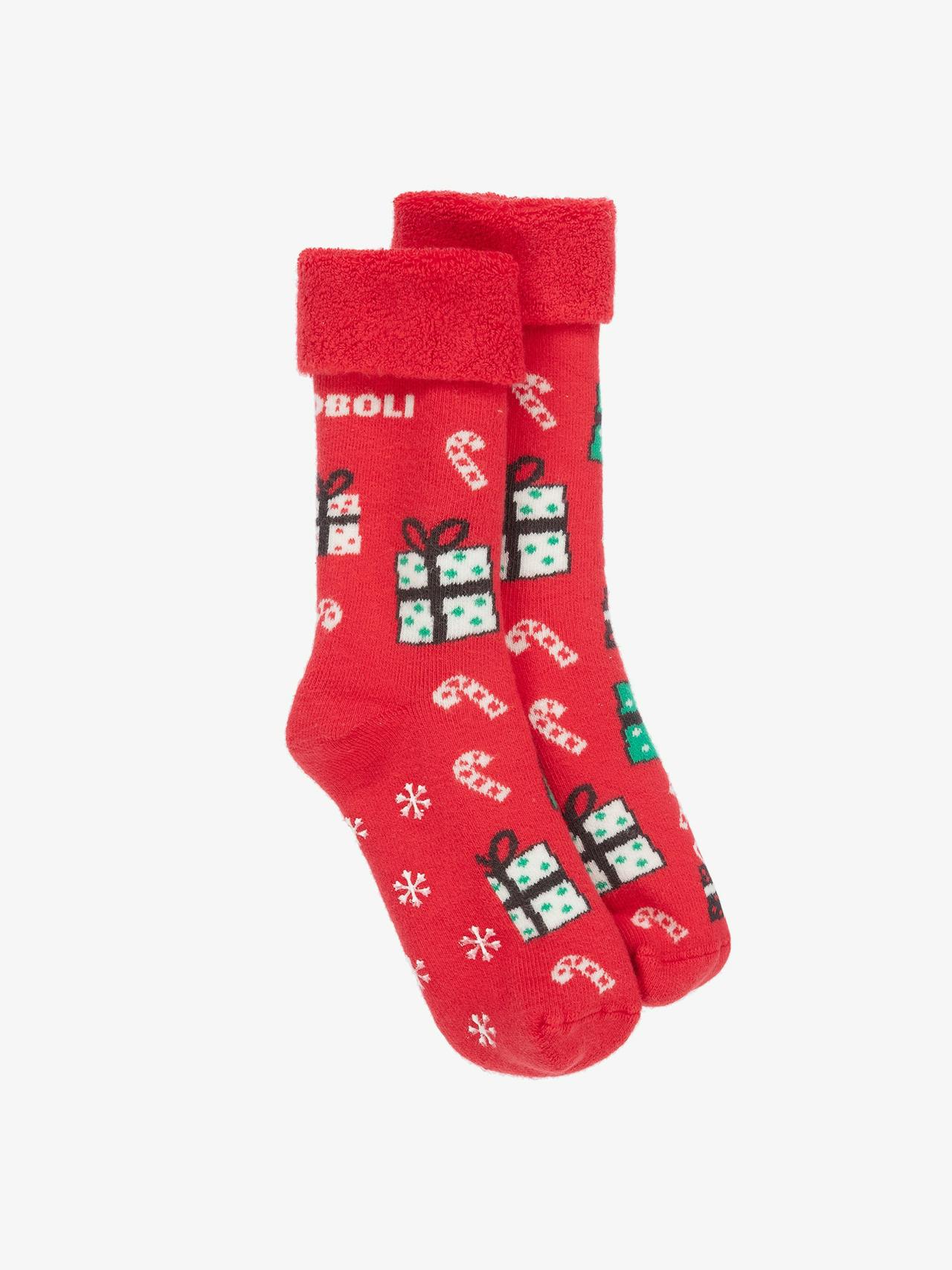 Red cotton festive socks