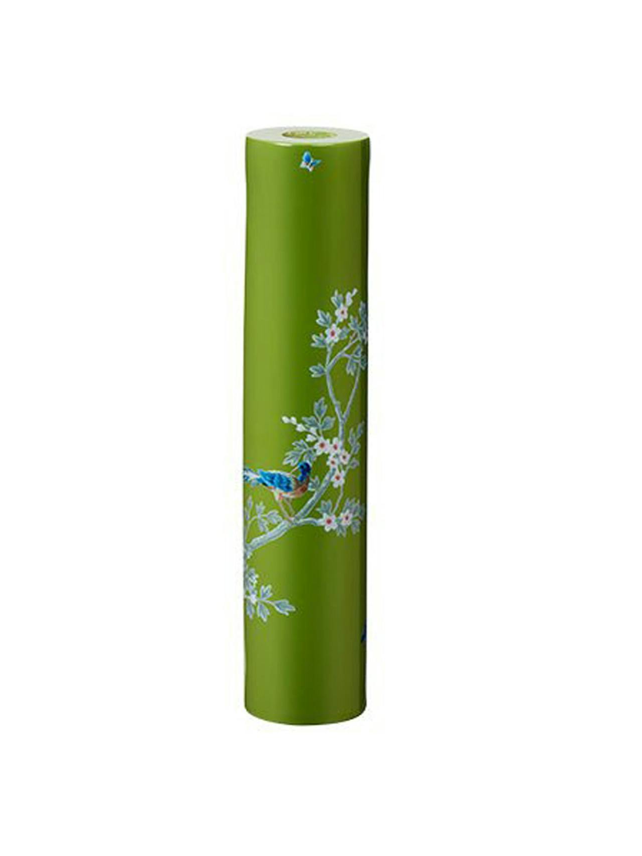 Green chinoiserie candlestick