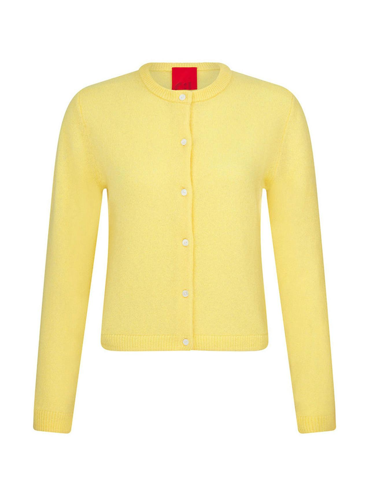 Yellow cashmere cardigan