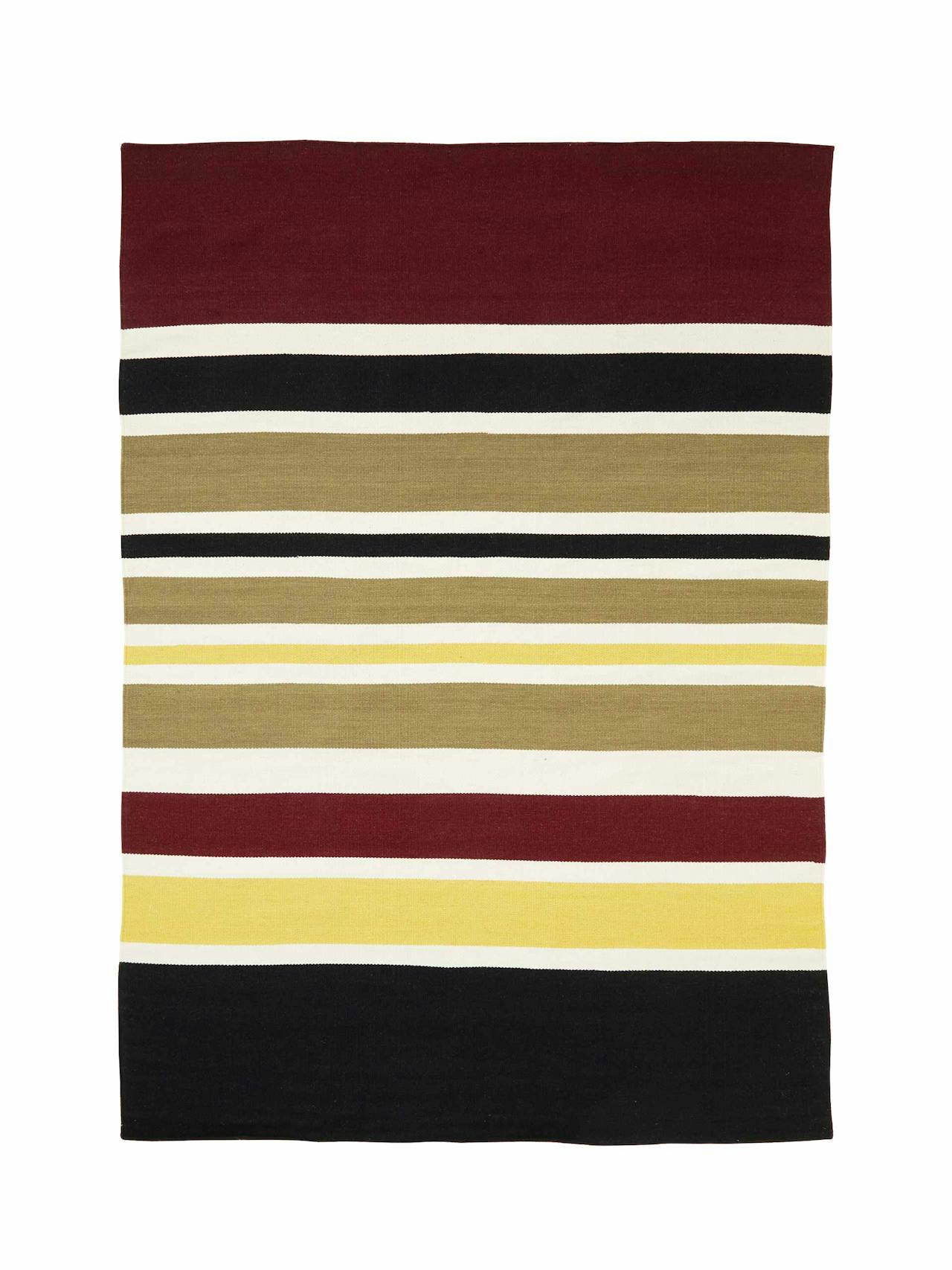 Burgundy block stripe rug