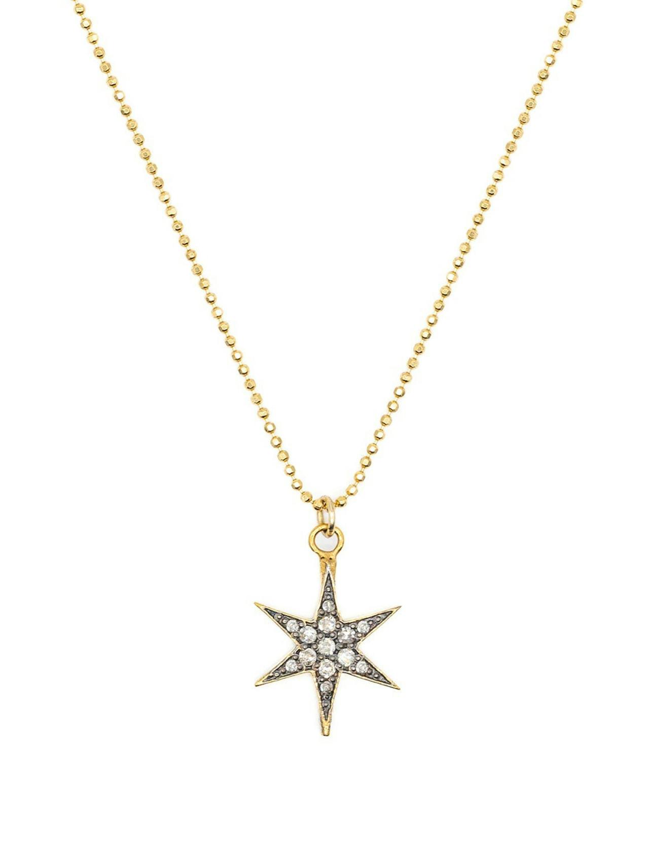 Diamond cosmic star necklace