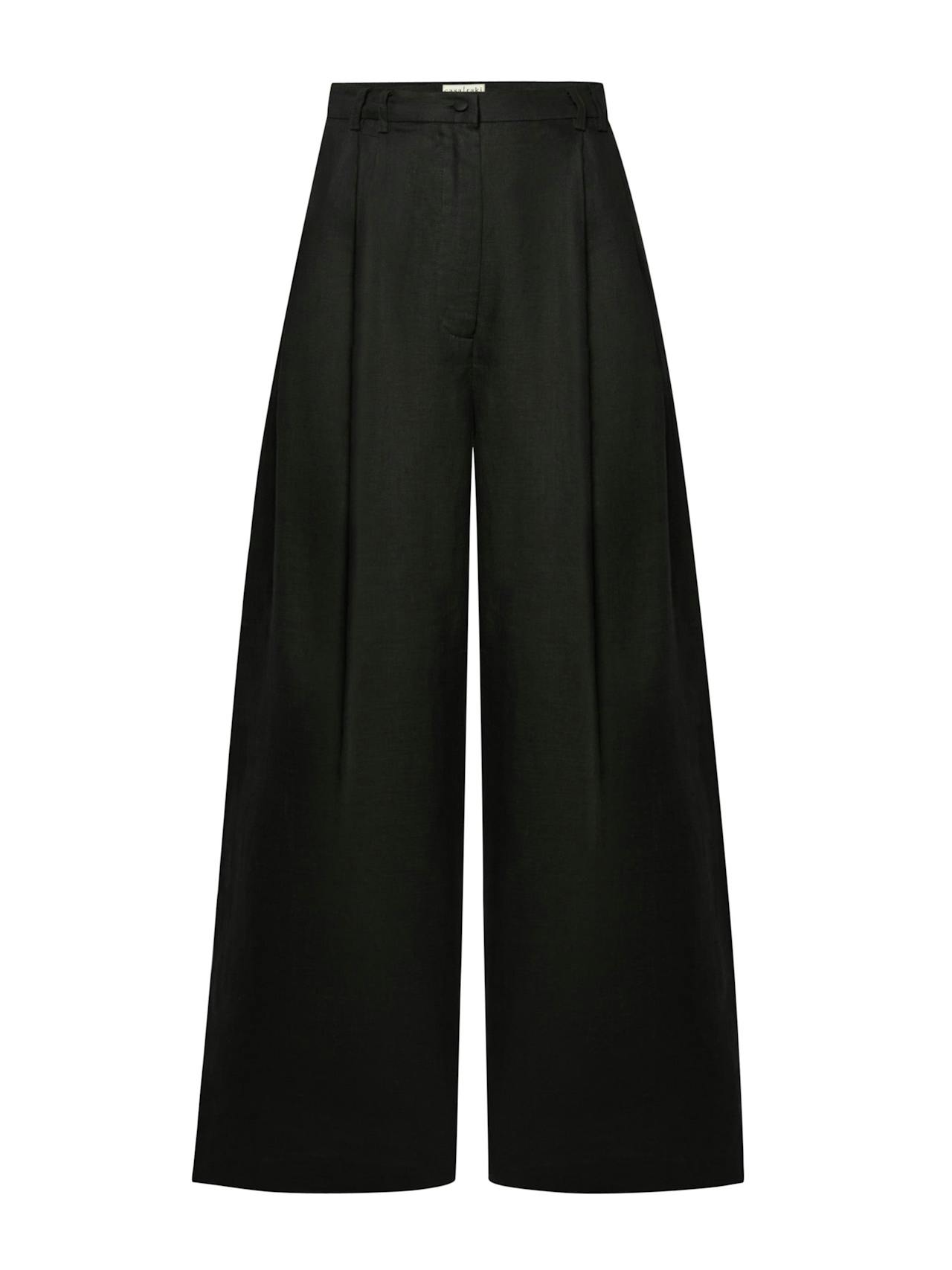 Black linen Alma trousers