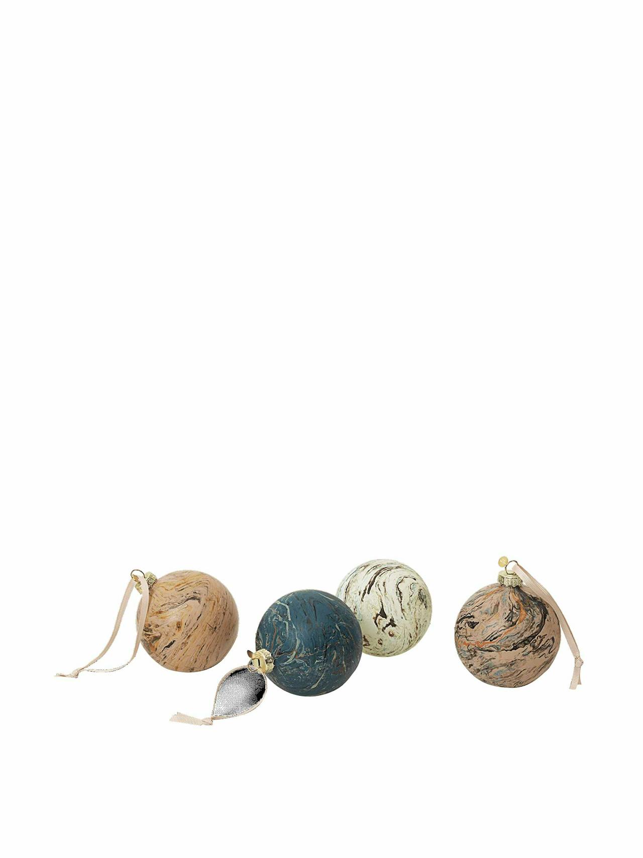 Marble baubles (set of 4)