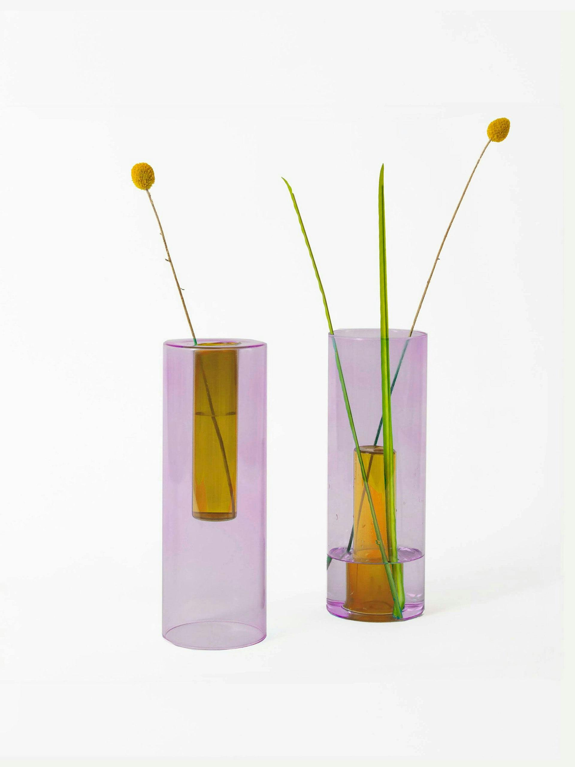 Reversible glass vase