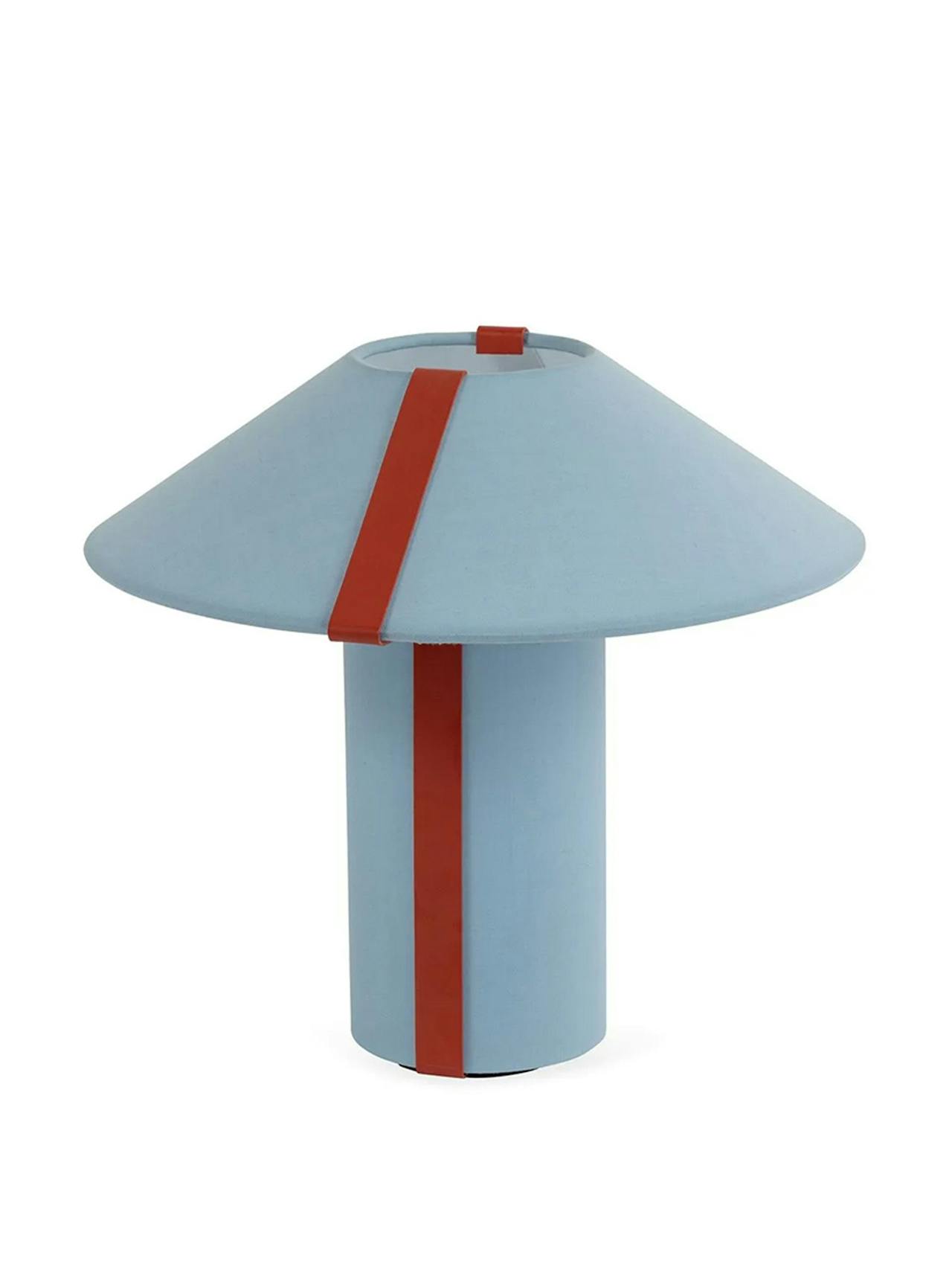 Linje fabric table lamp blue