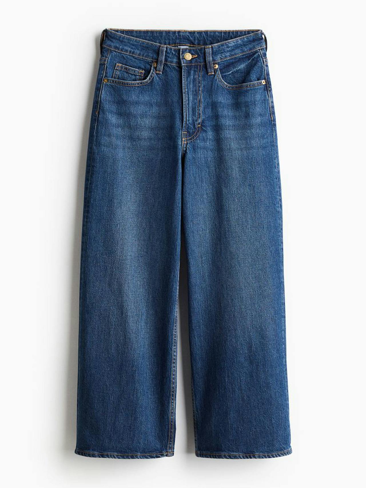 Wide high cropped jeans