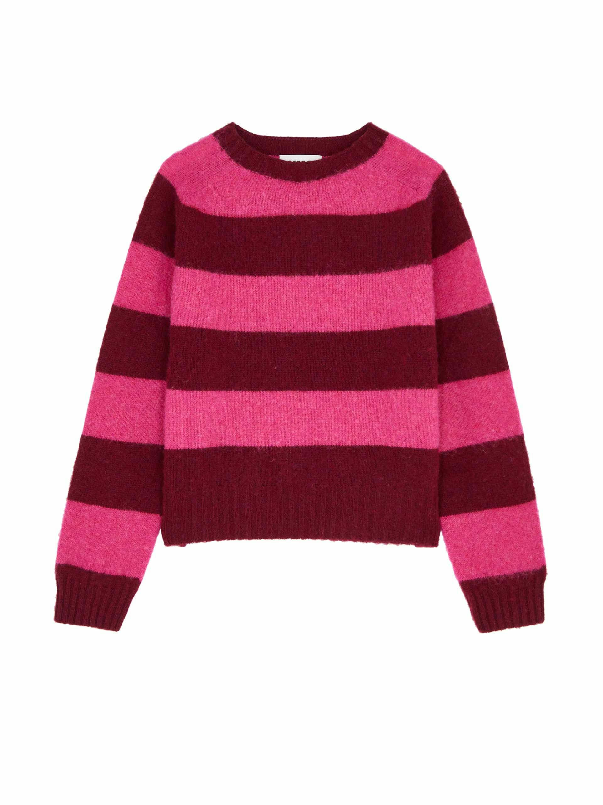 Stripe intarsia wool jumper