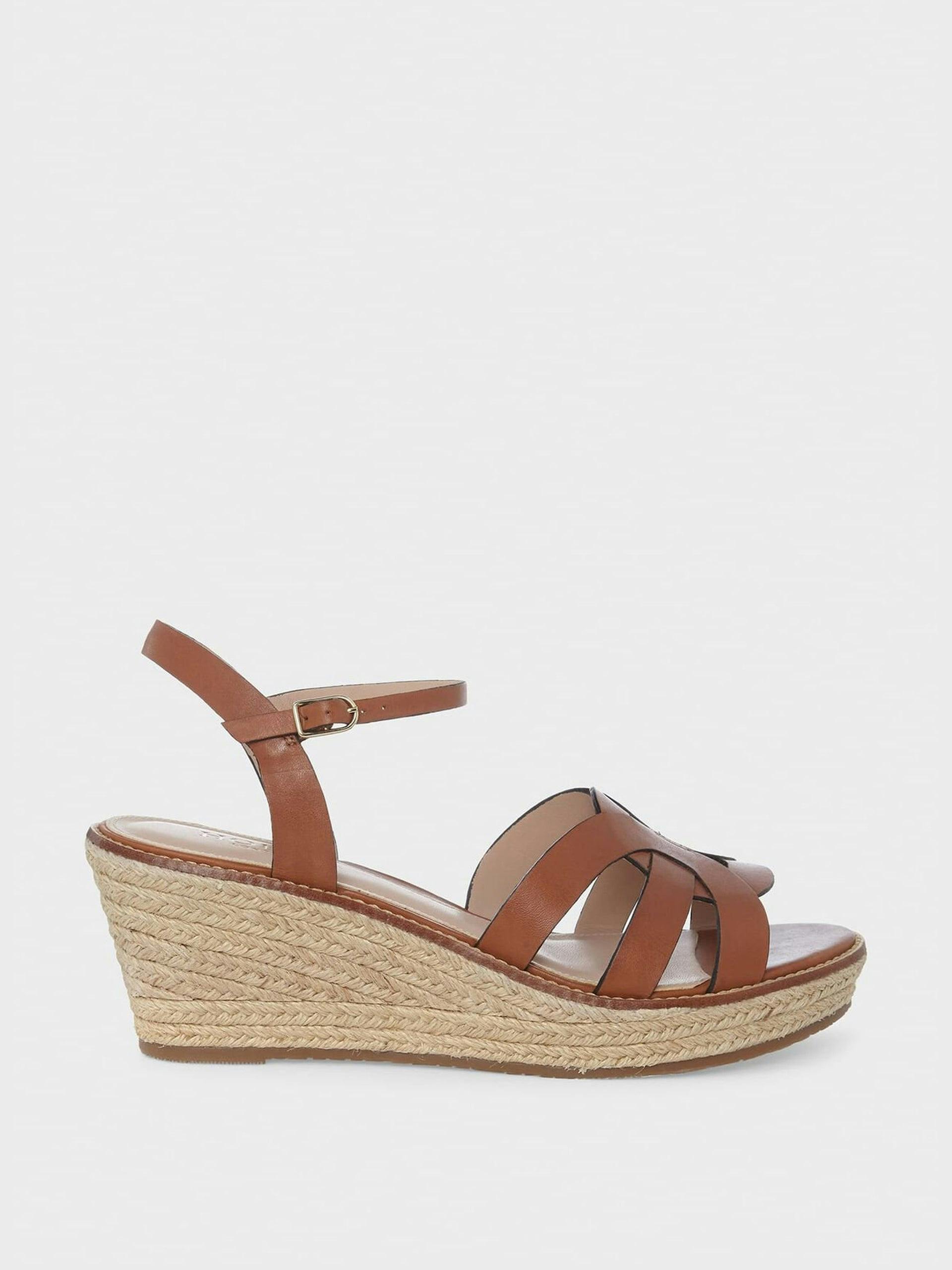 Brown leather espadrilles