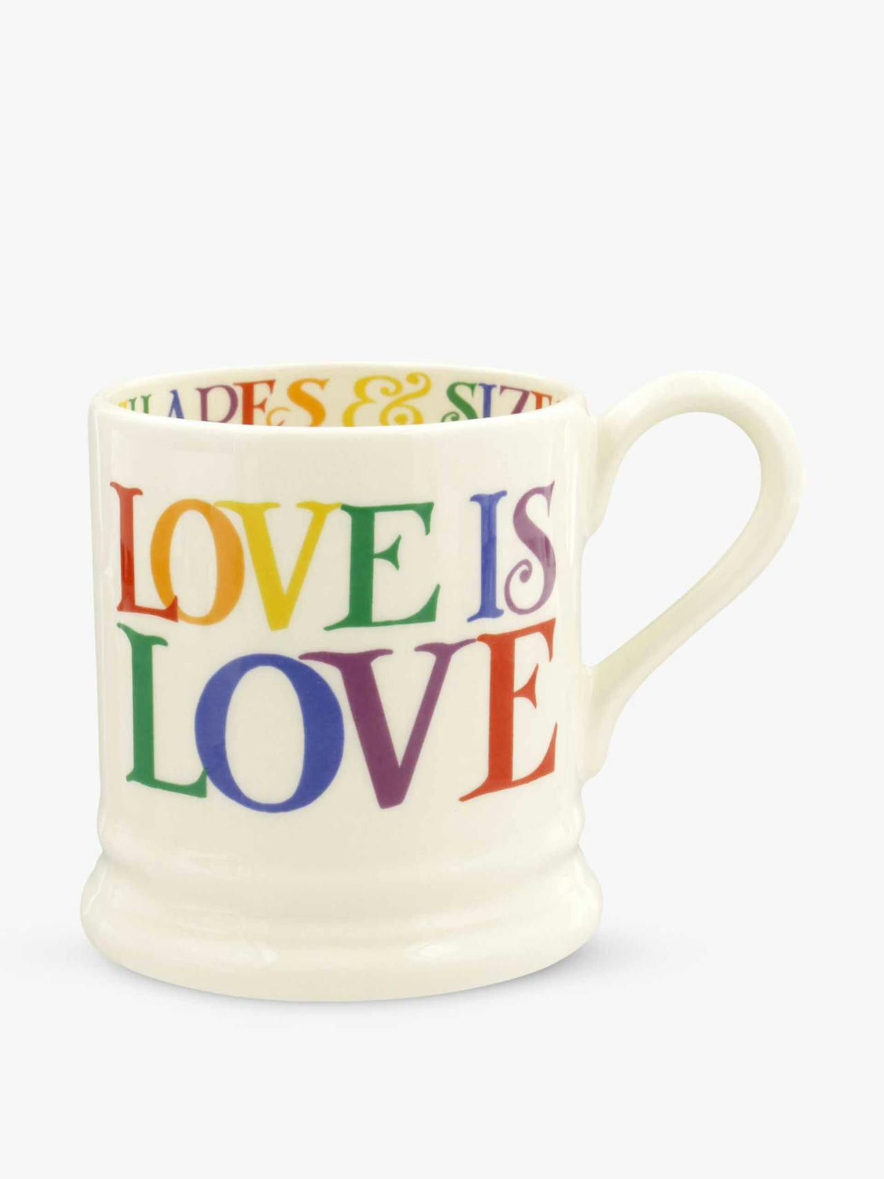 Love Is Love' half print mug