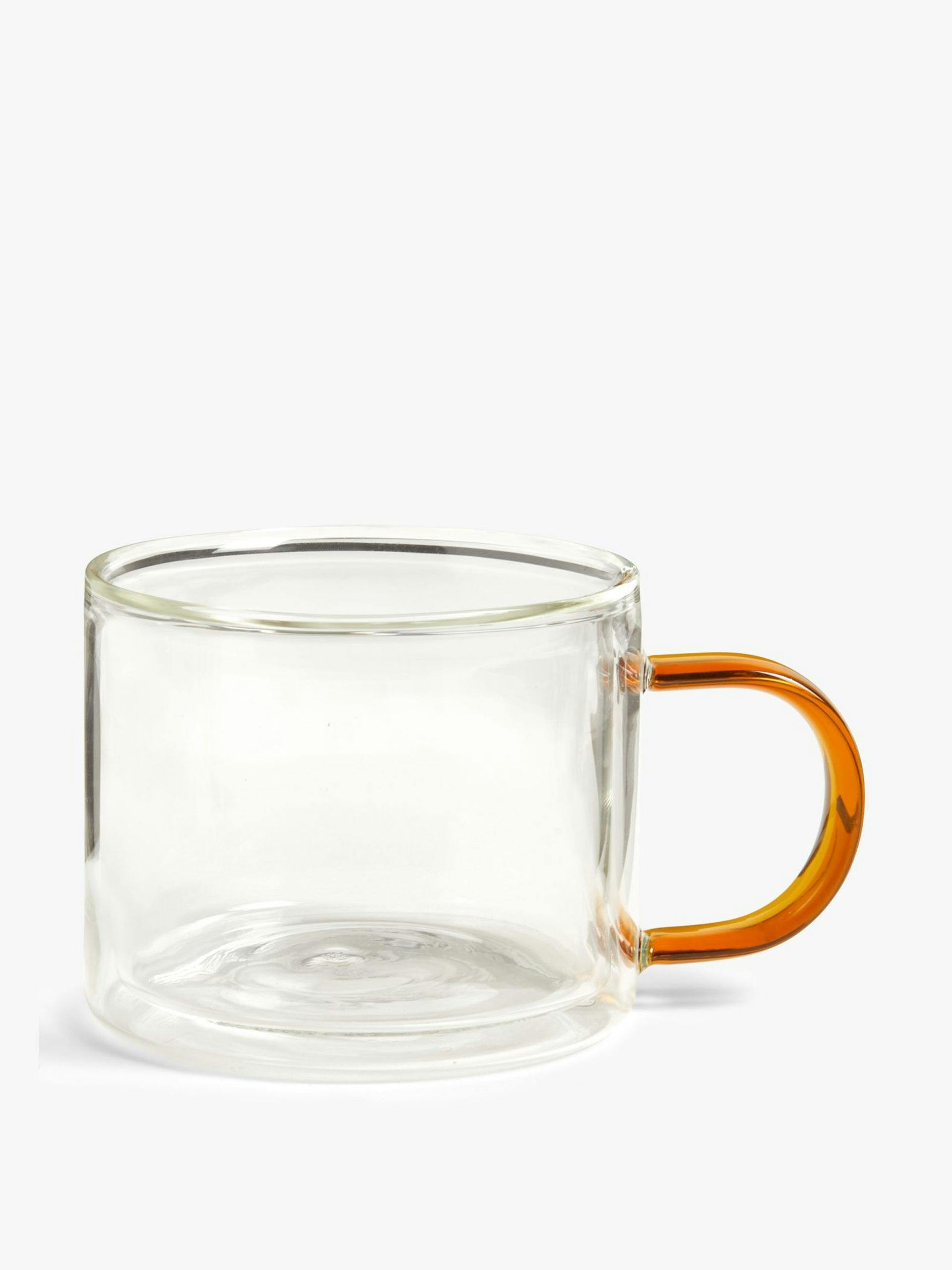 Orange glass coffee mug 280ml