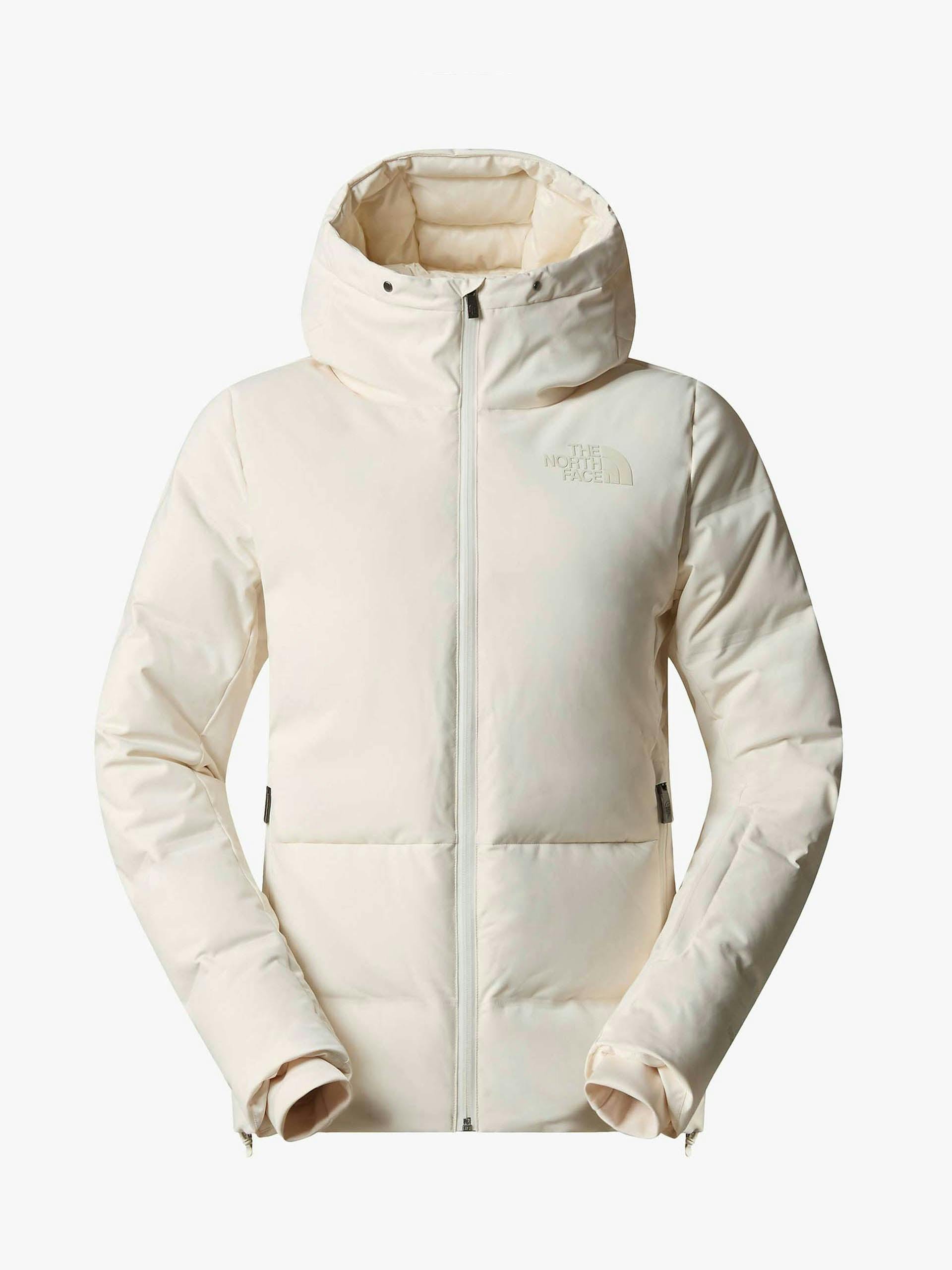 White hooded ski jacket