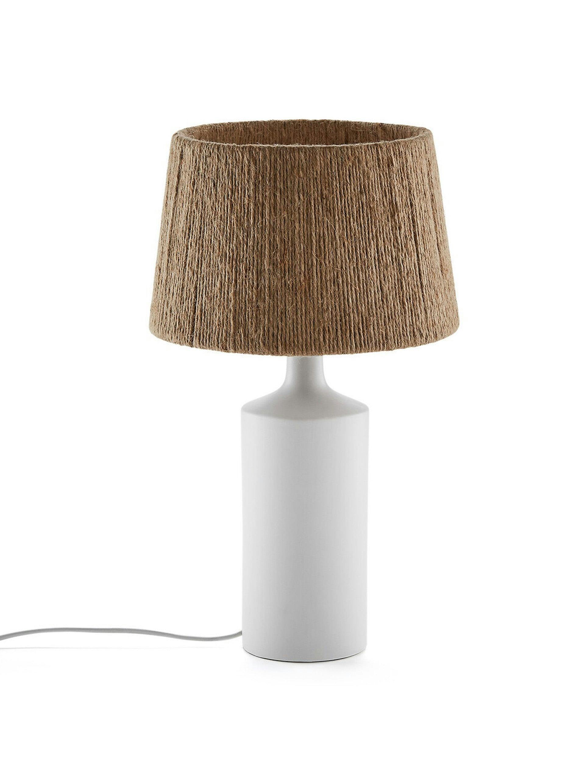Yoru ceramic and hemp table lamp
