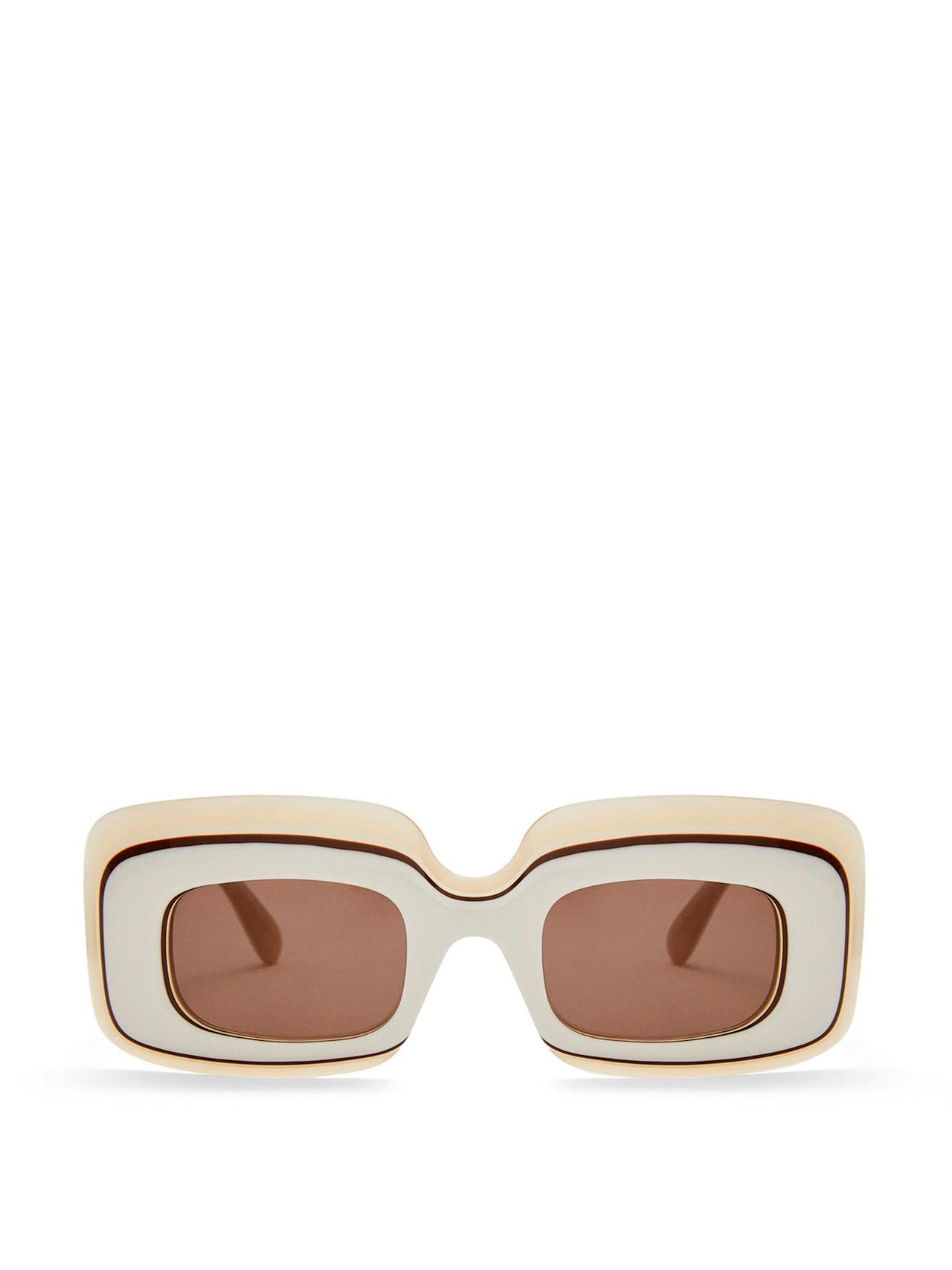 Multilayer rectangular sunglasses in acetate