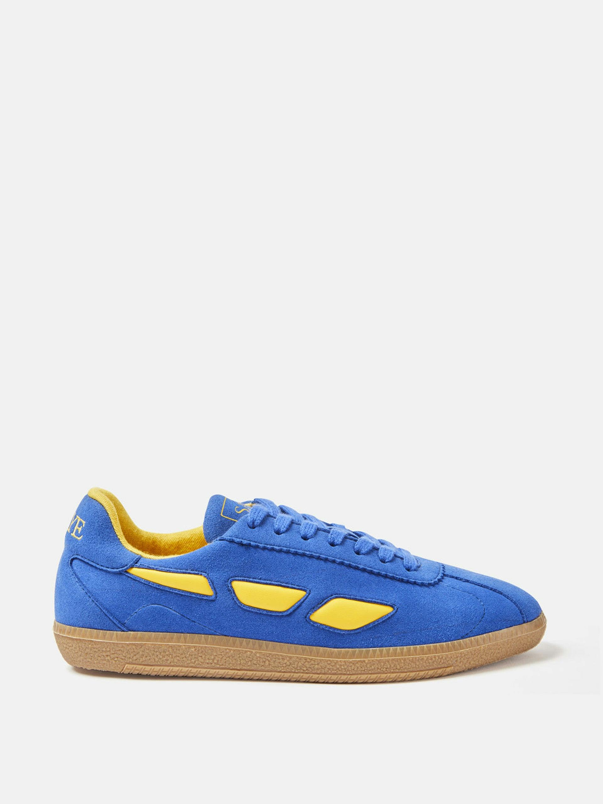 Modelo '70 trainer in blue and yellow