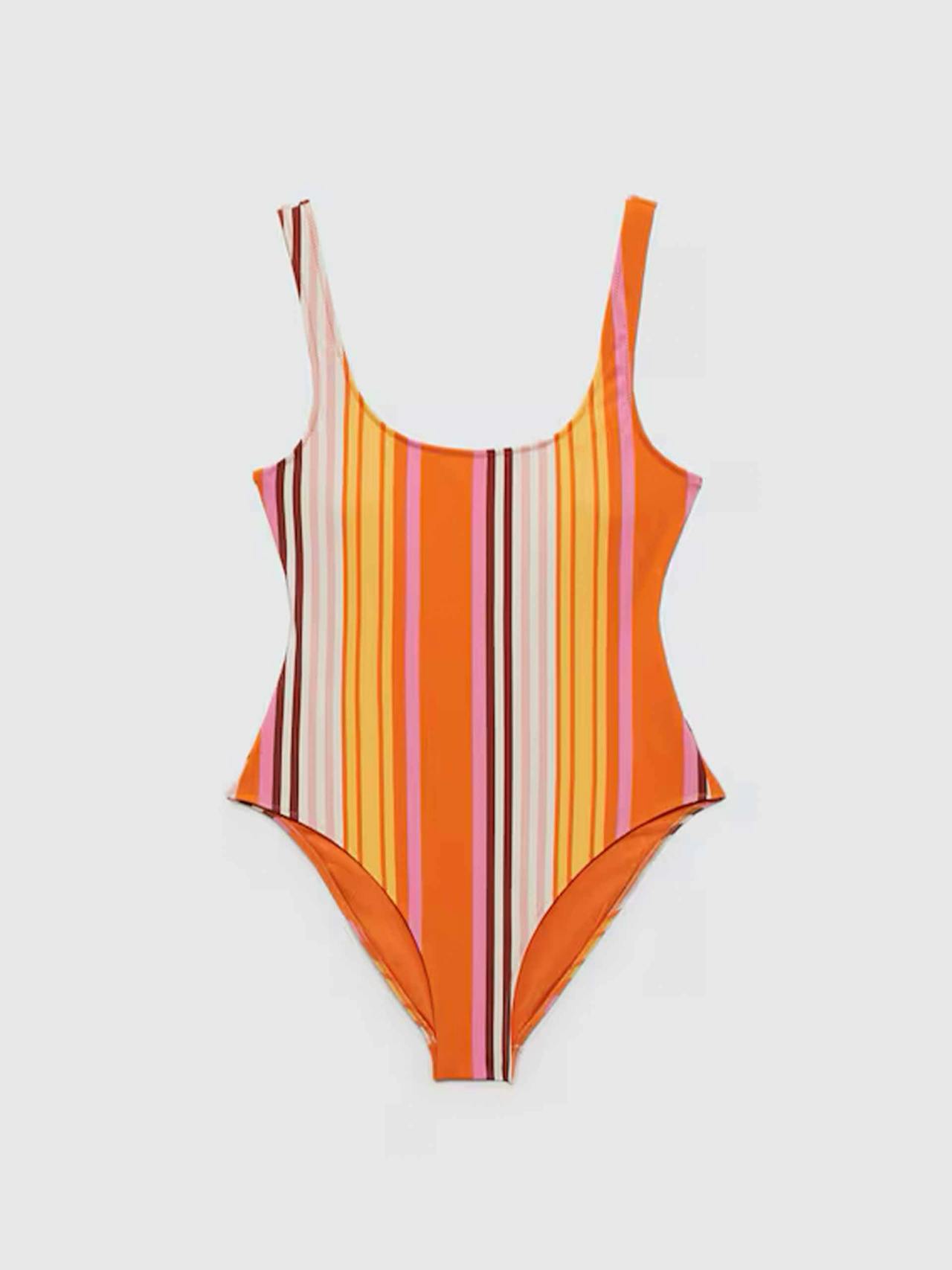 Stripes print swimsuit