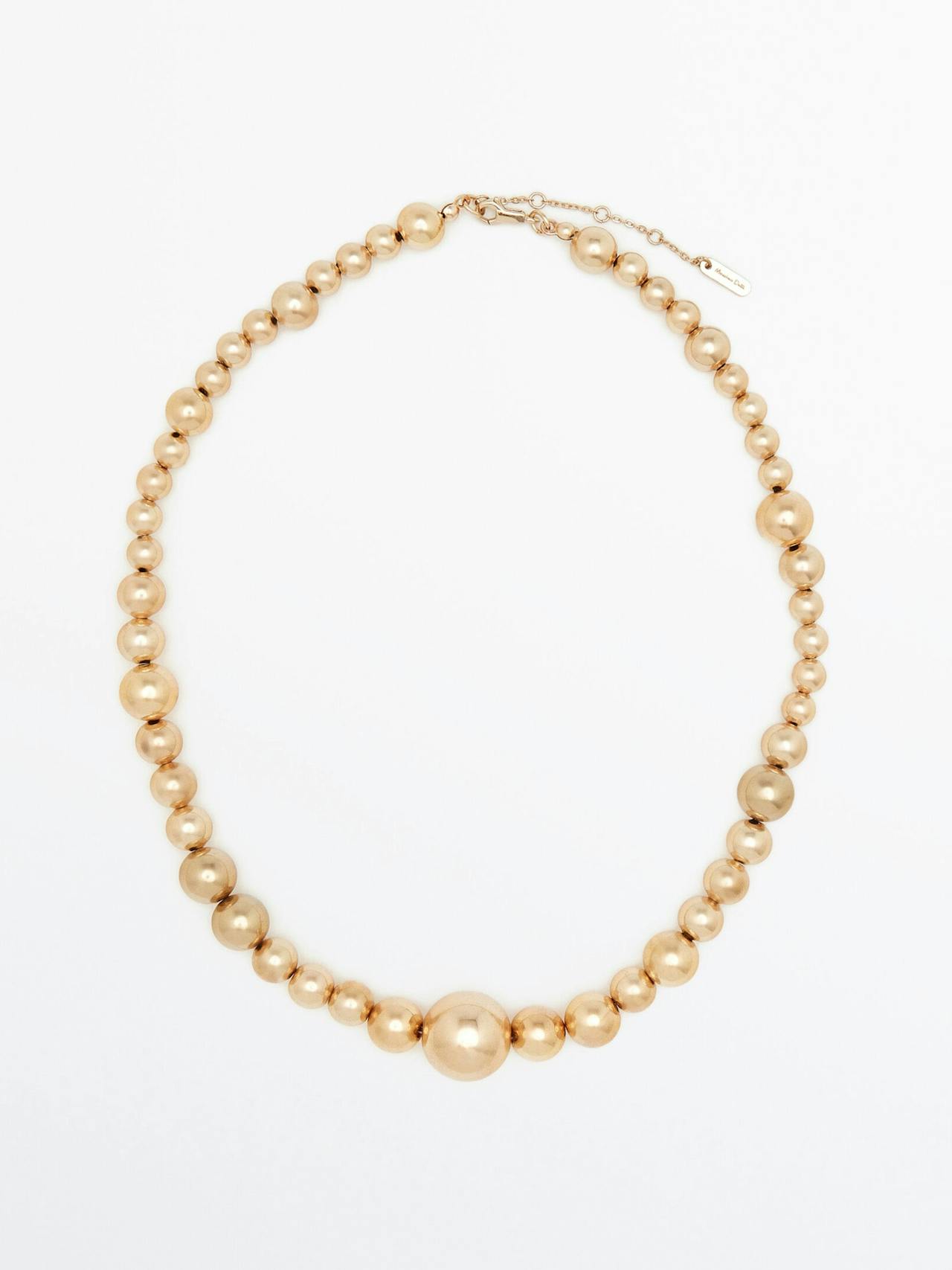 Gold-plated sphere necklace