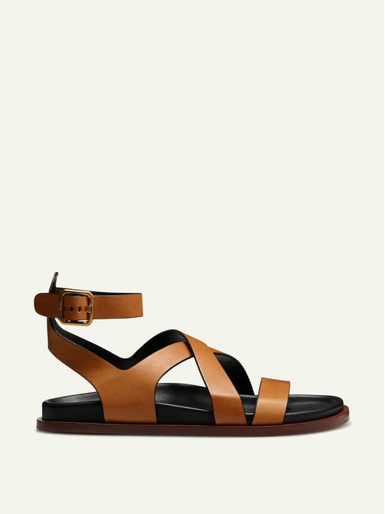 Crossover footbed sandals