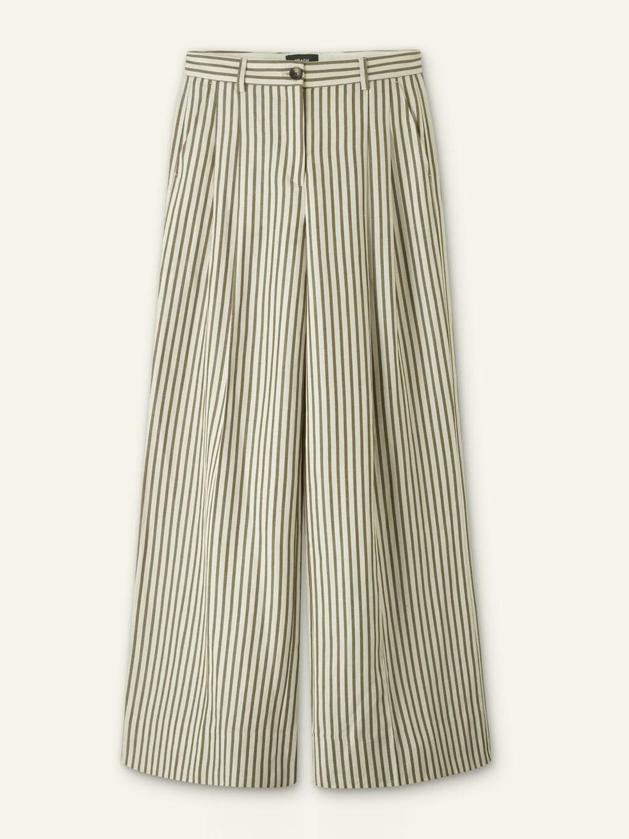 Fluid stripe straight-leg trouser